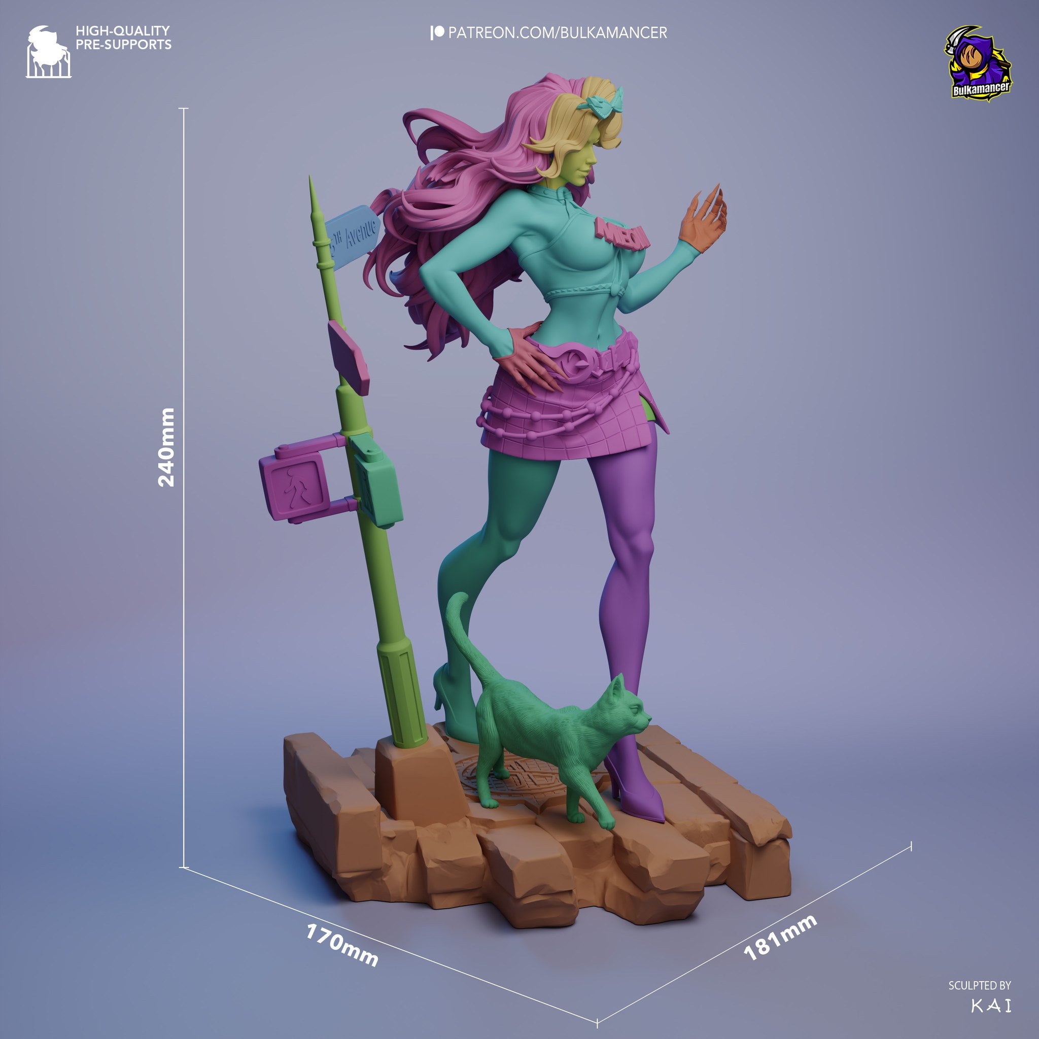 Black Cat (Marvel) resin figure by Bulkamancer — studio render 8