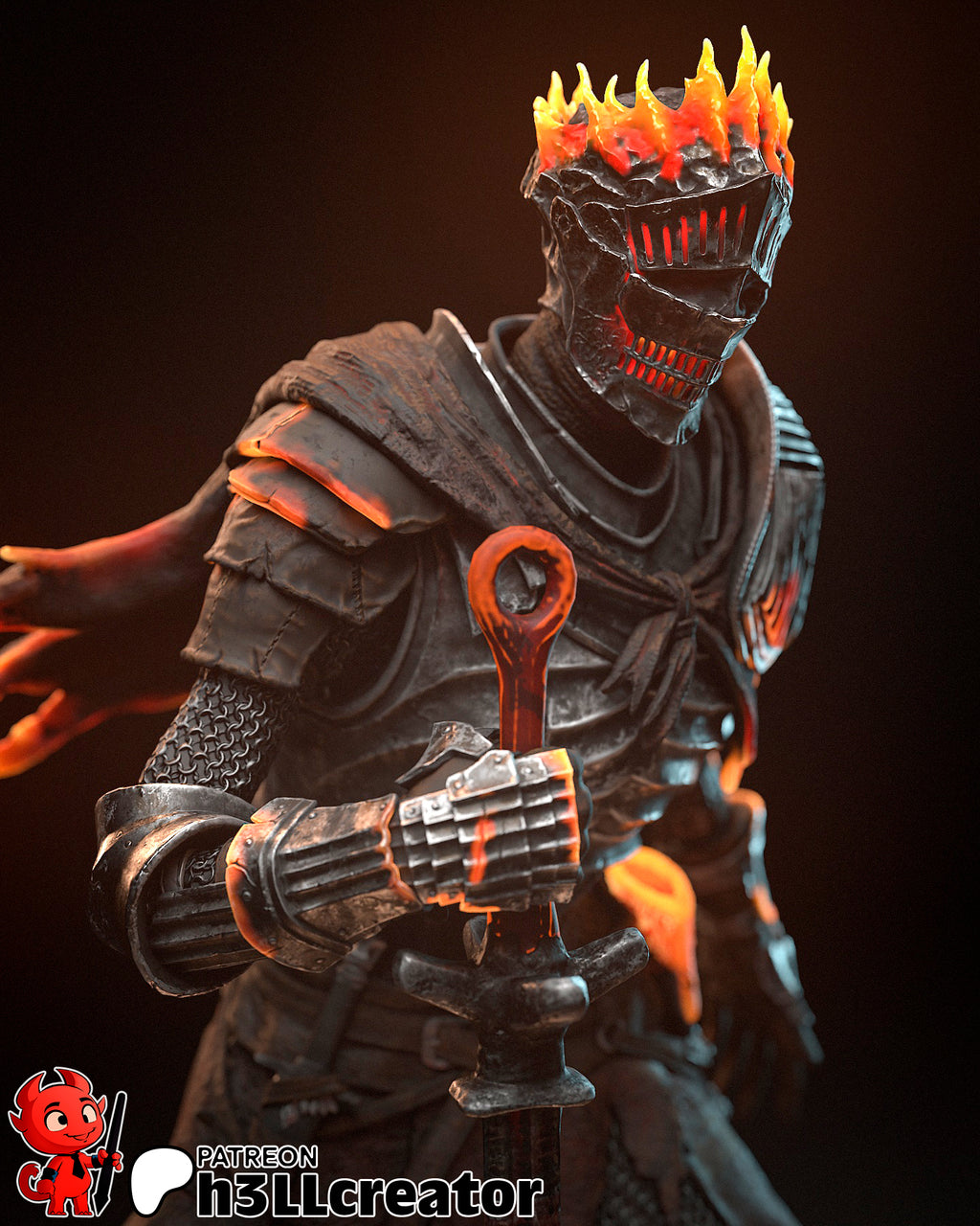Soul of Cinder (Dark Souls) resin figure by h3LLcreator — studio render 5
