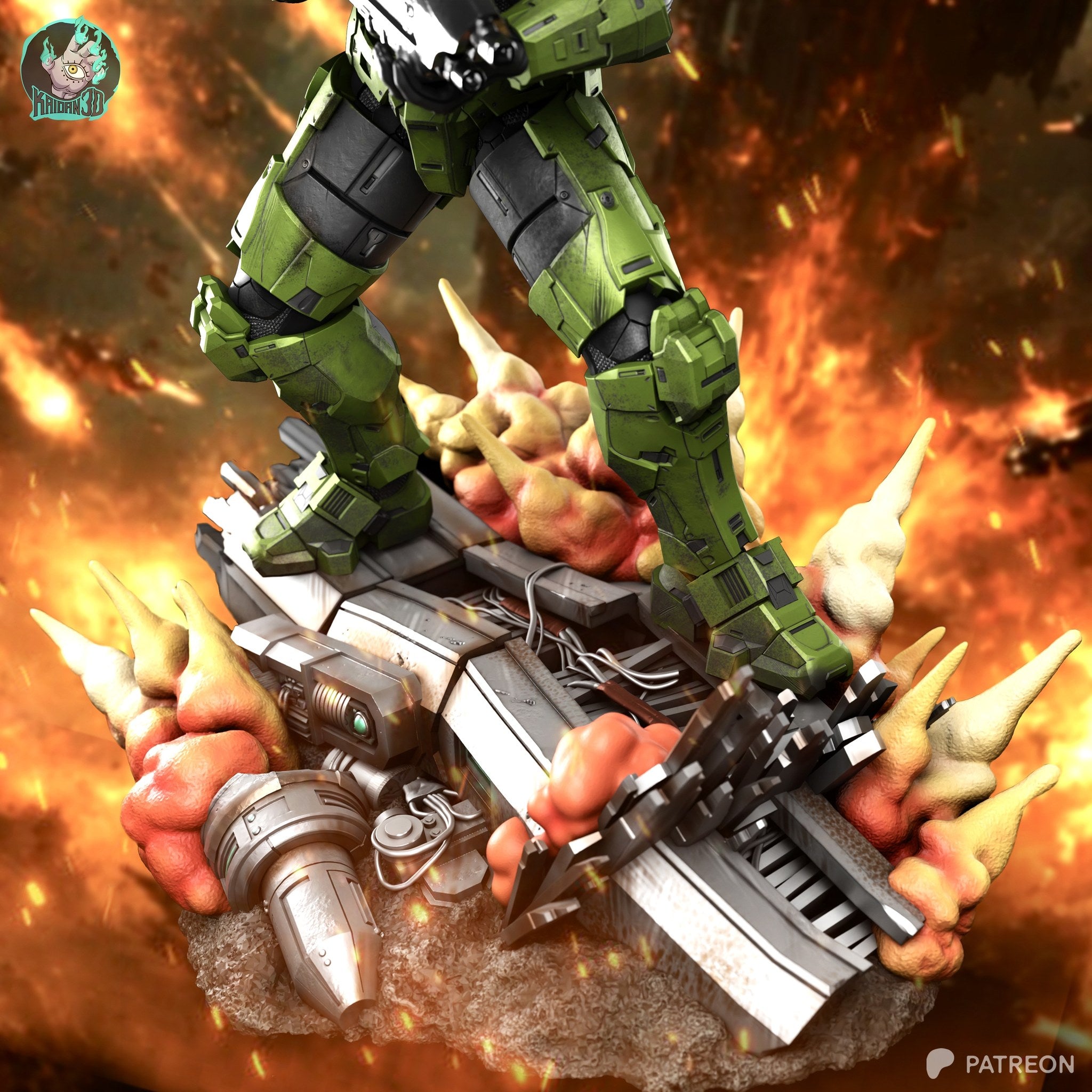 Master Chief (Halo) resin figure by Kaidan 3D — studio render 4
