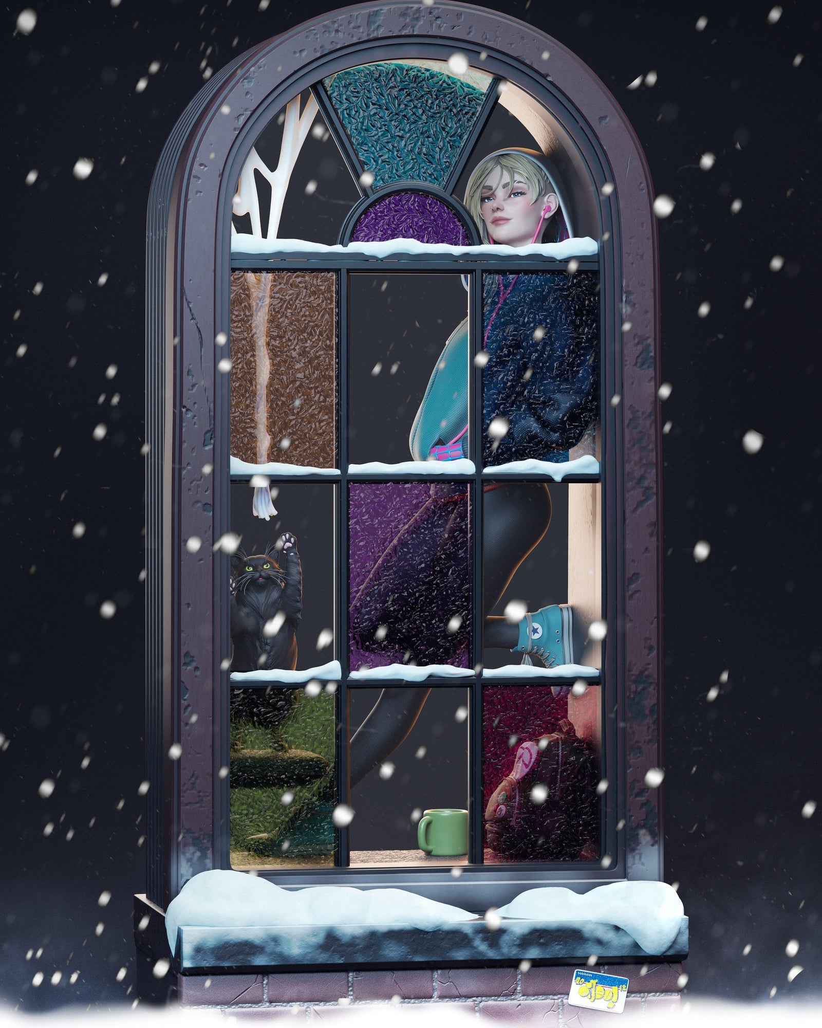 Gwen Stacy Marvel resin figure by CA 3D Studios — studio preview 2