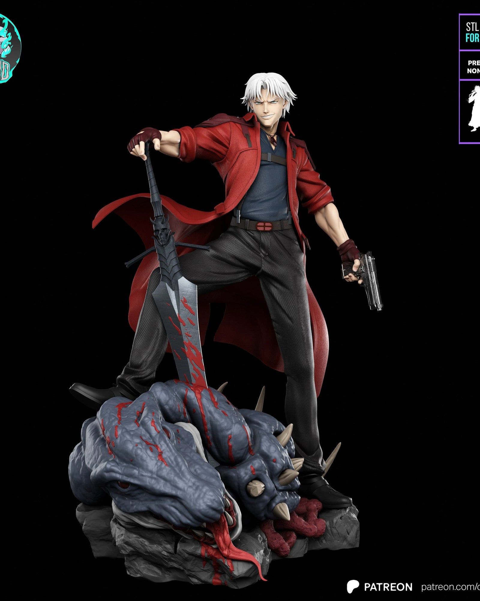 Dante (Devil May Cry) resin figure by Kaidan 3D — studio render 2