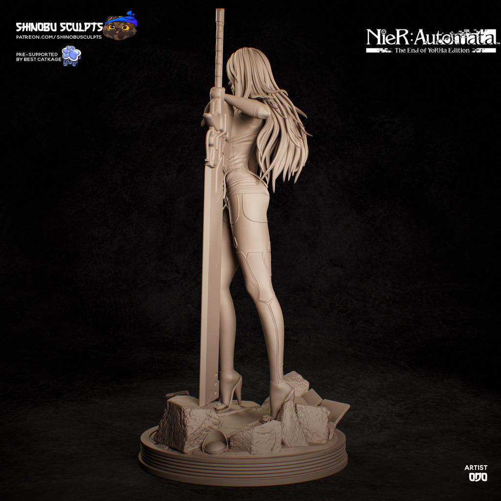 A2 (NieR Automata) resin figure by Shinobu Sculpts — studio render 6