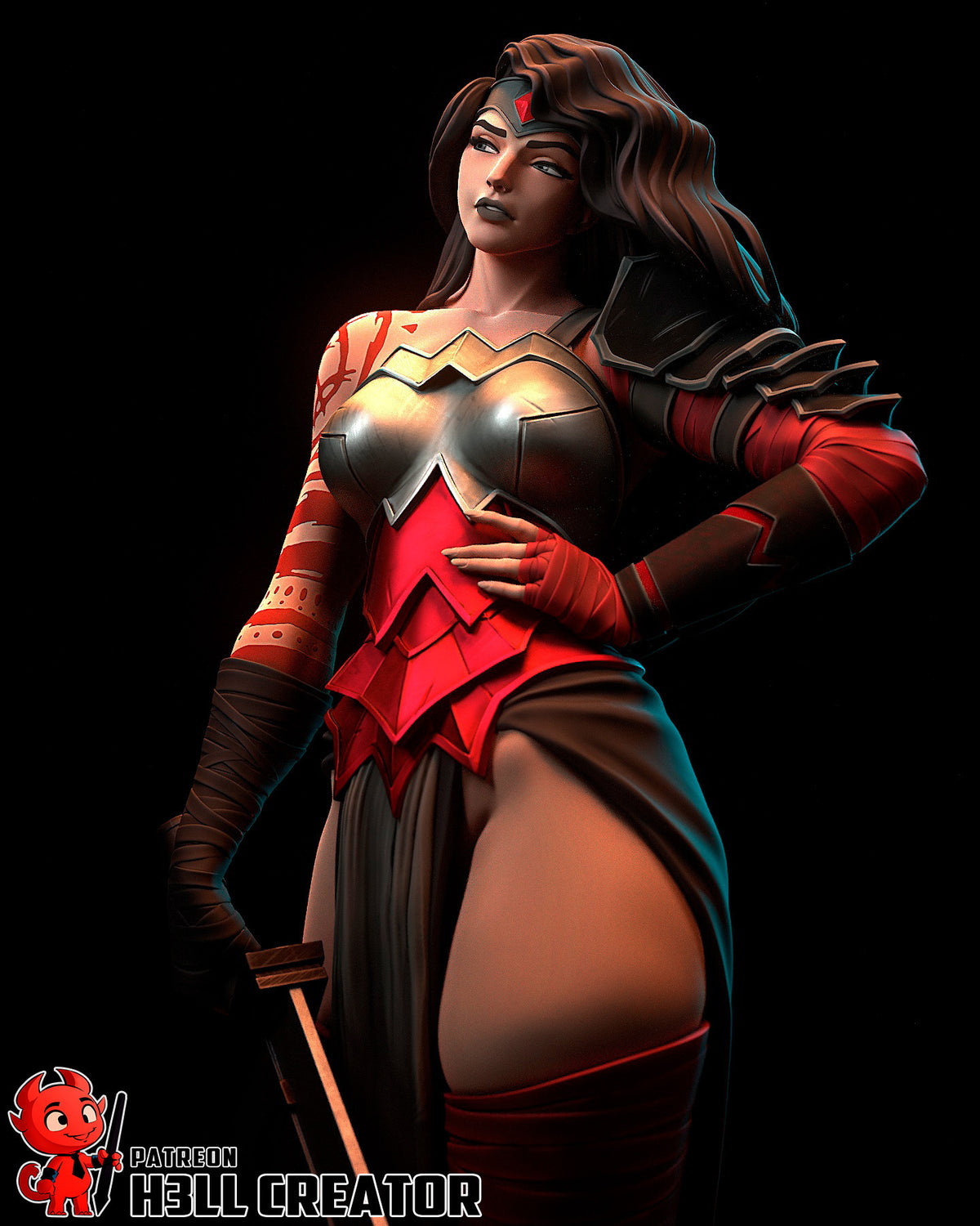 Wonder Woman (DC) resin figure by h3LLcreator — studio render 6