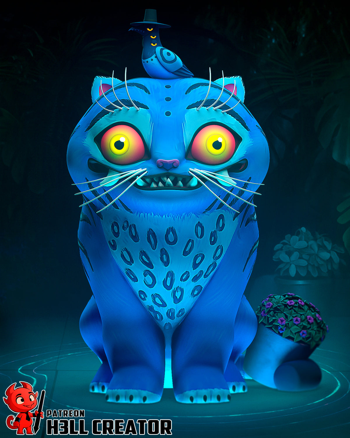 Derpy Tiger and Sussie (KPop Demon Hunters) resin figure by h3LLcreator — studio render 1