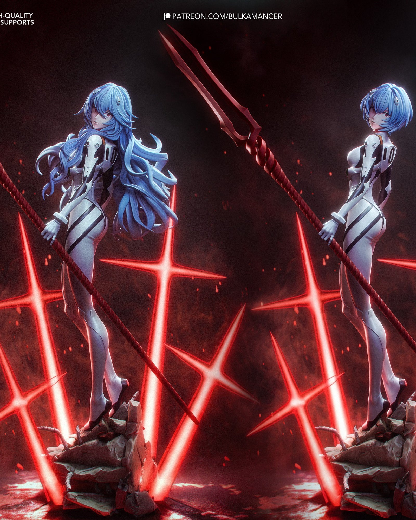 Rei Ayanami (Evangelion) resin figure by Bulkamancer — studio render 2