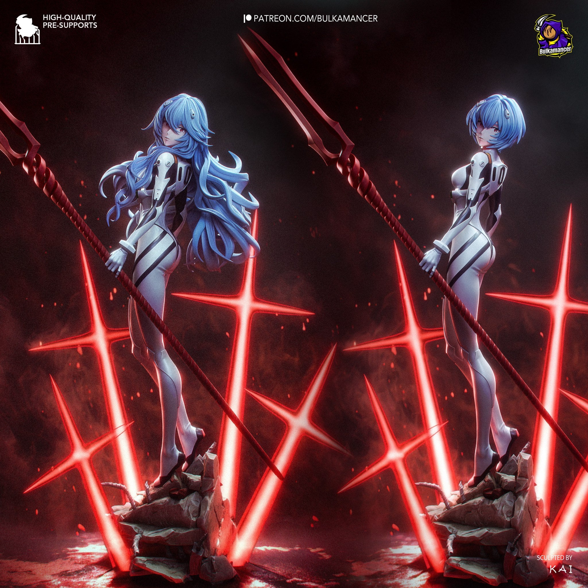 Rei Ayanami (Evangelion) resin figure by Bulkamancer — studio render 2