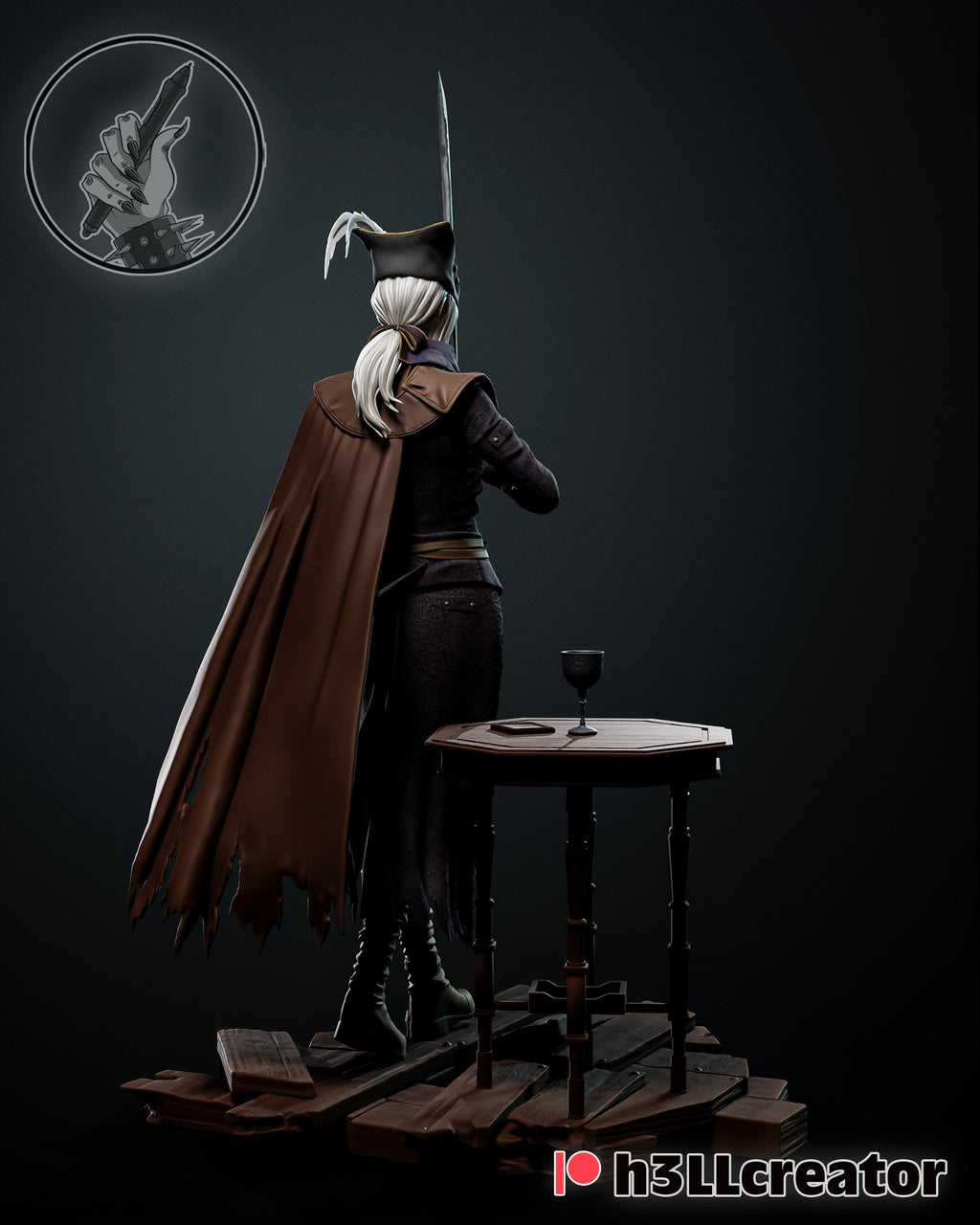 Lady Maria (Bloodborne) resin figure by h3LLcreator — studio render 3