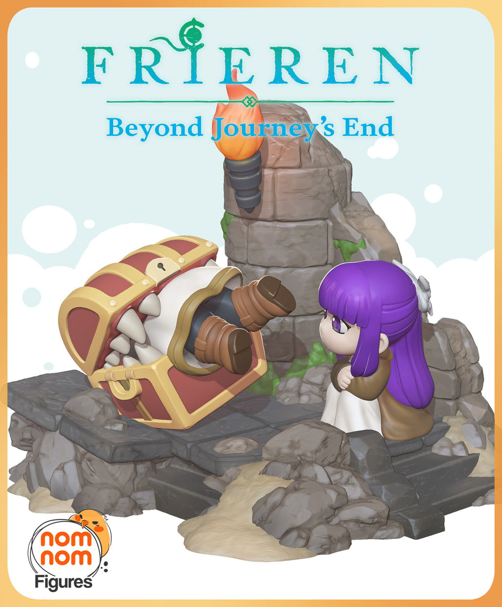 Frieren and Mimic Frieren Beyond Journey's End Chibi resin figure by NomNom Figures — studio preview 1