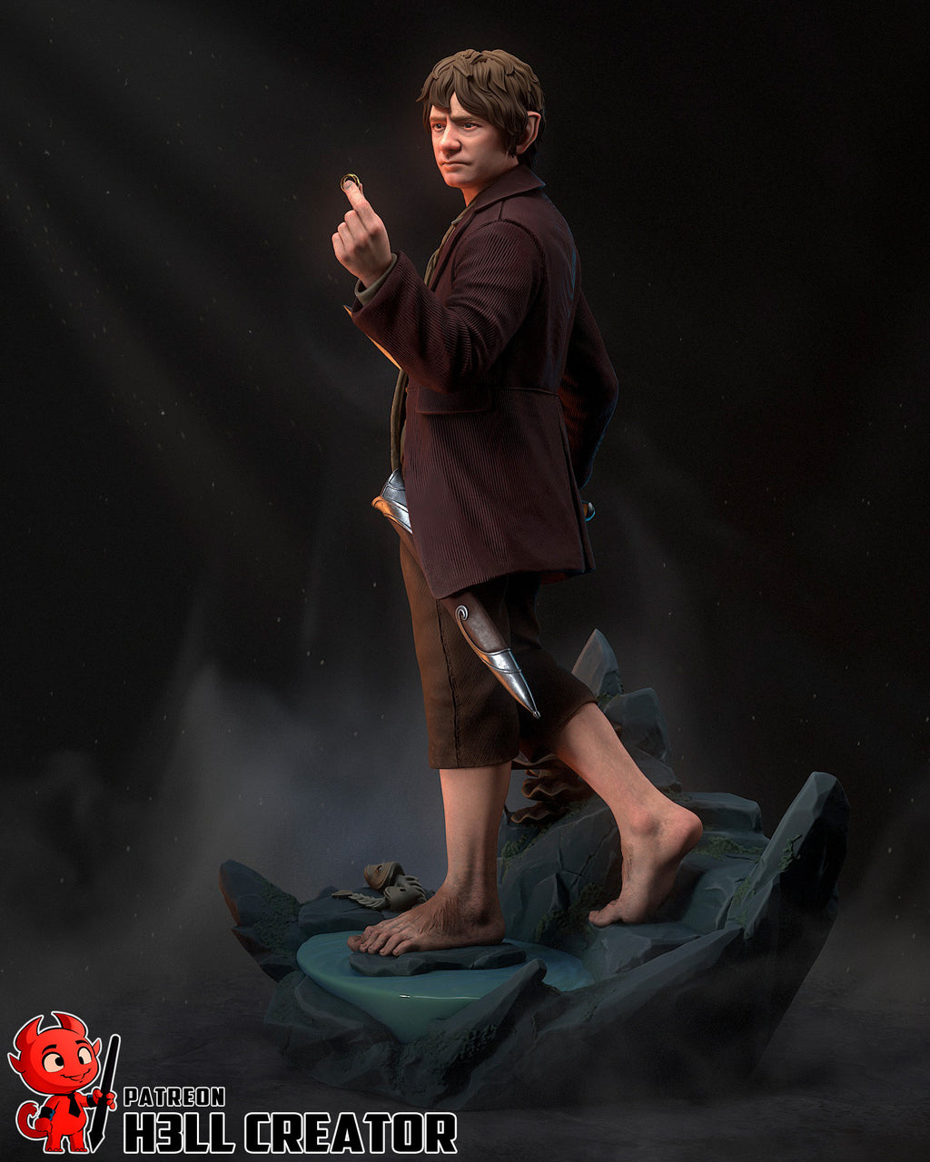 Bilbo Baggins (The Lord of the Rings) resin figure by h3LLcreator — studio render 4