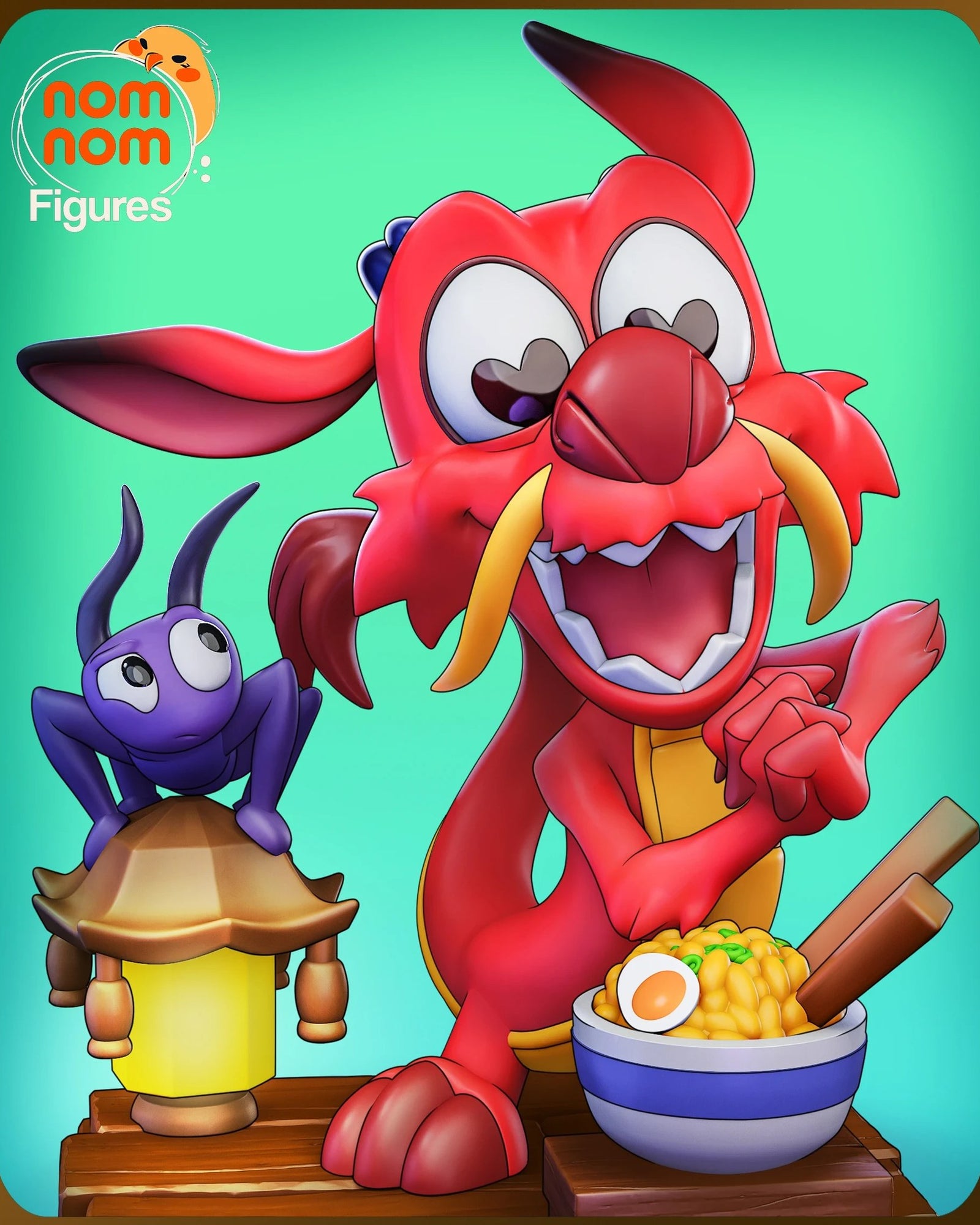 Mushu Mulan Chibi resin figure by NomNom Figures — studio preview 2