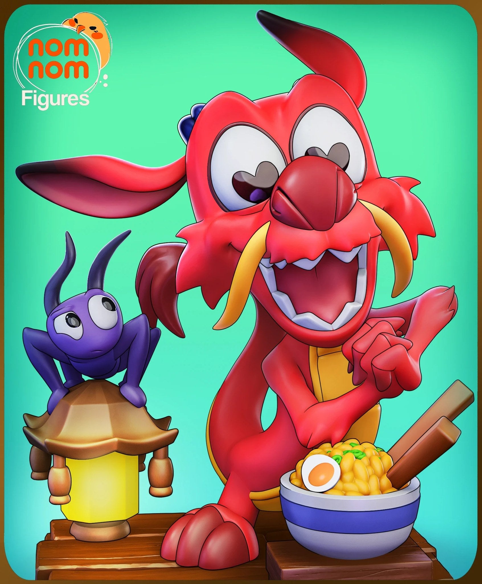 Mushu Mulan Chibi resin figure by NomNom Figures — studio preview 2