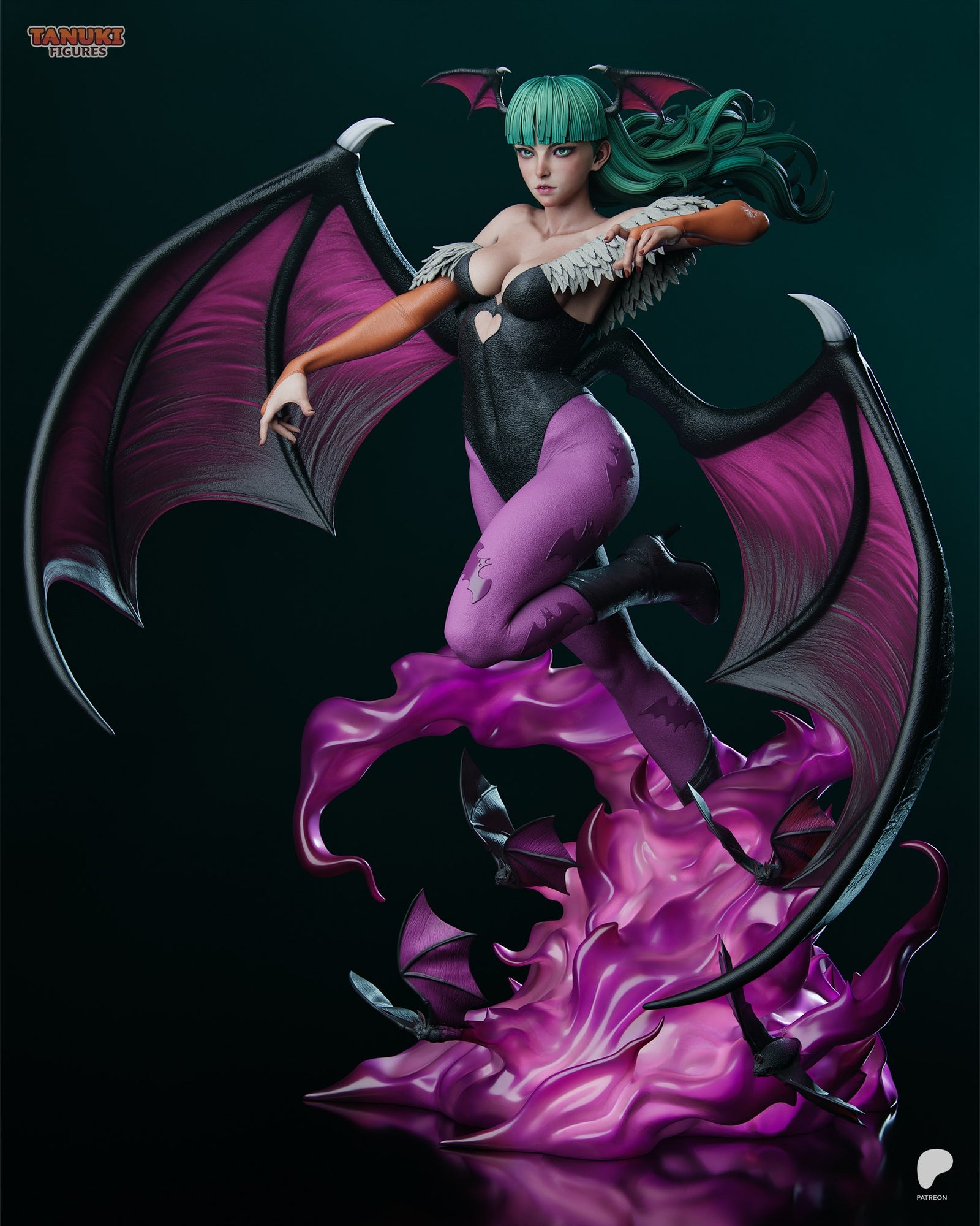Morrigan Aensland (Darkstalkers) resin figure by Tanuki Figures — studio render 1