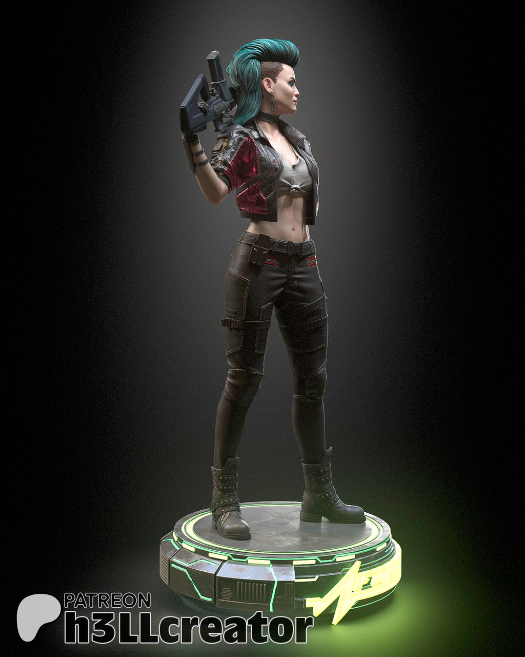 Rogue Amendiares (Cyberpunk 2077) resin figure by h3LLcreator — studio render 6