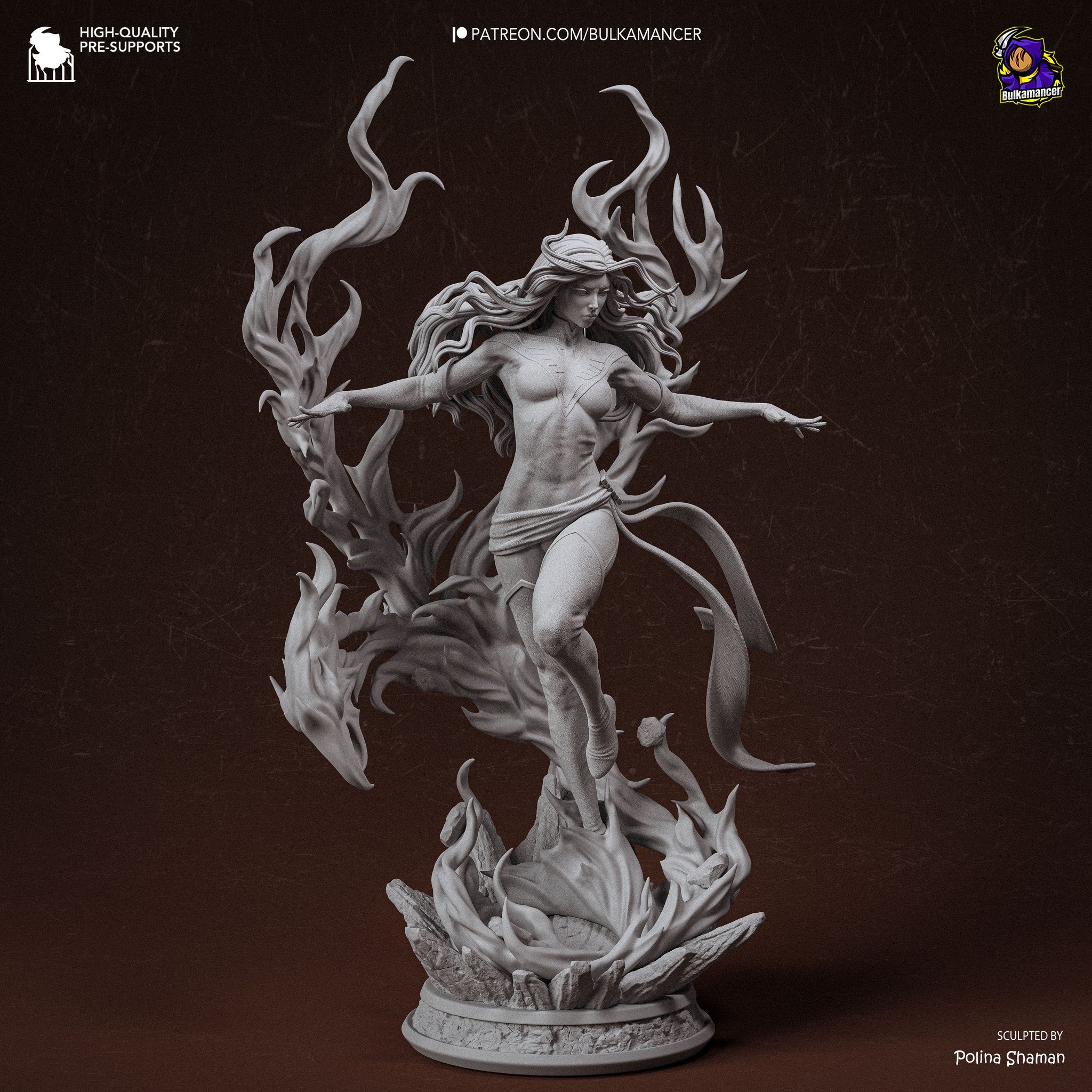 Jean Grey (Marvel) resin figure by Bulkamancer — studio render 14
