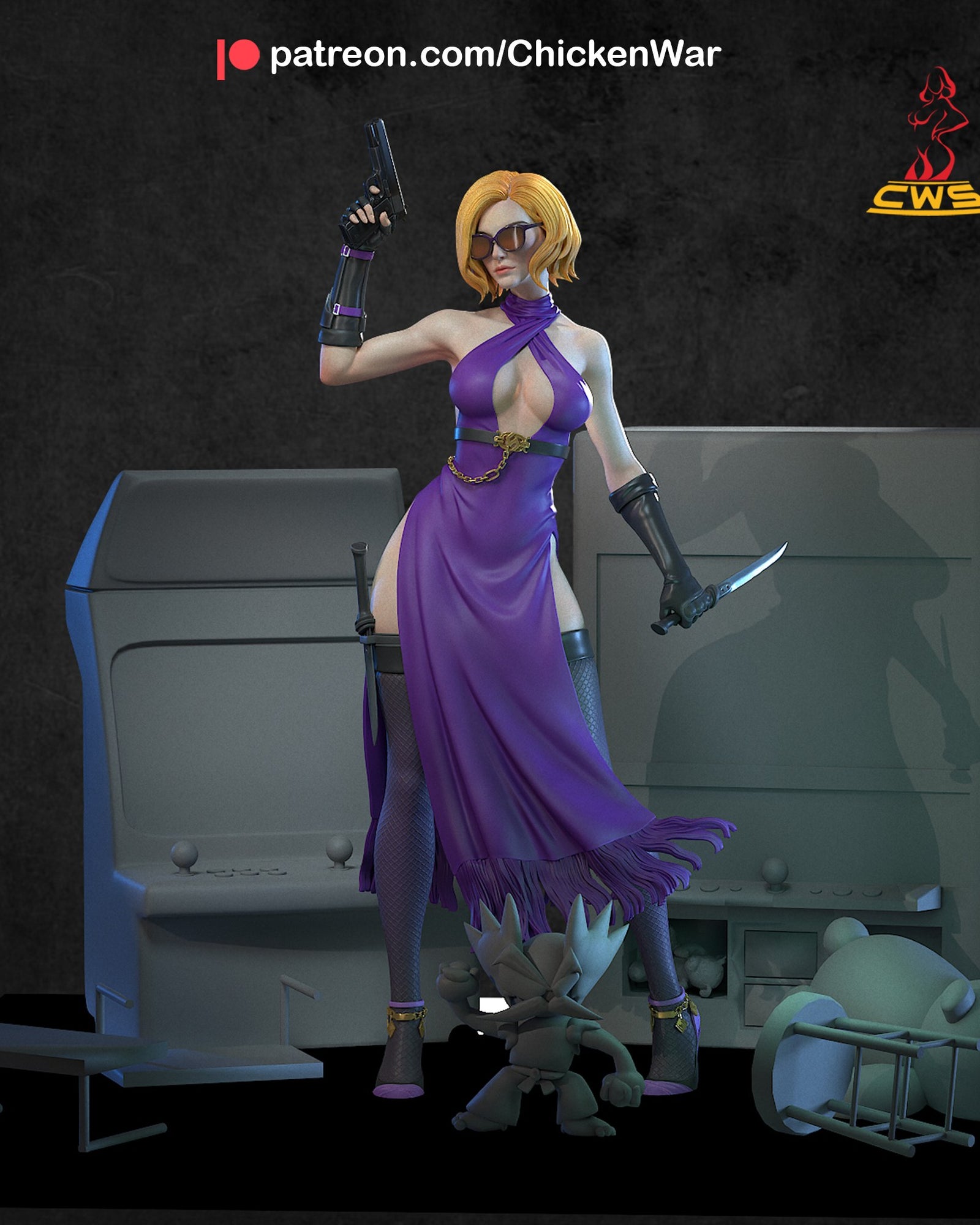 Nina Williams (Tekken) resin figure by CW Studio — studio render 1
