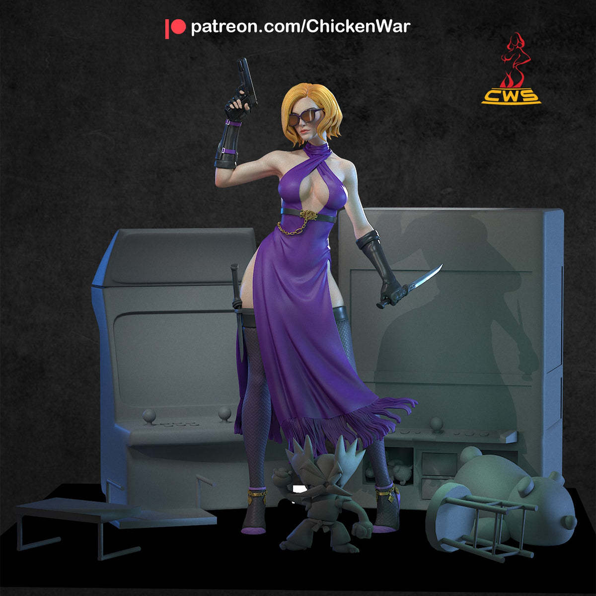 Nina Williams (Tekken) resin figure by CW Studio — studio render 1