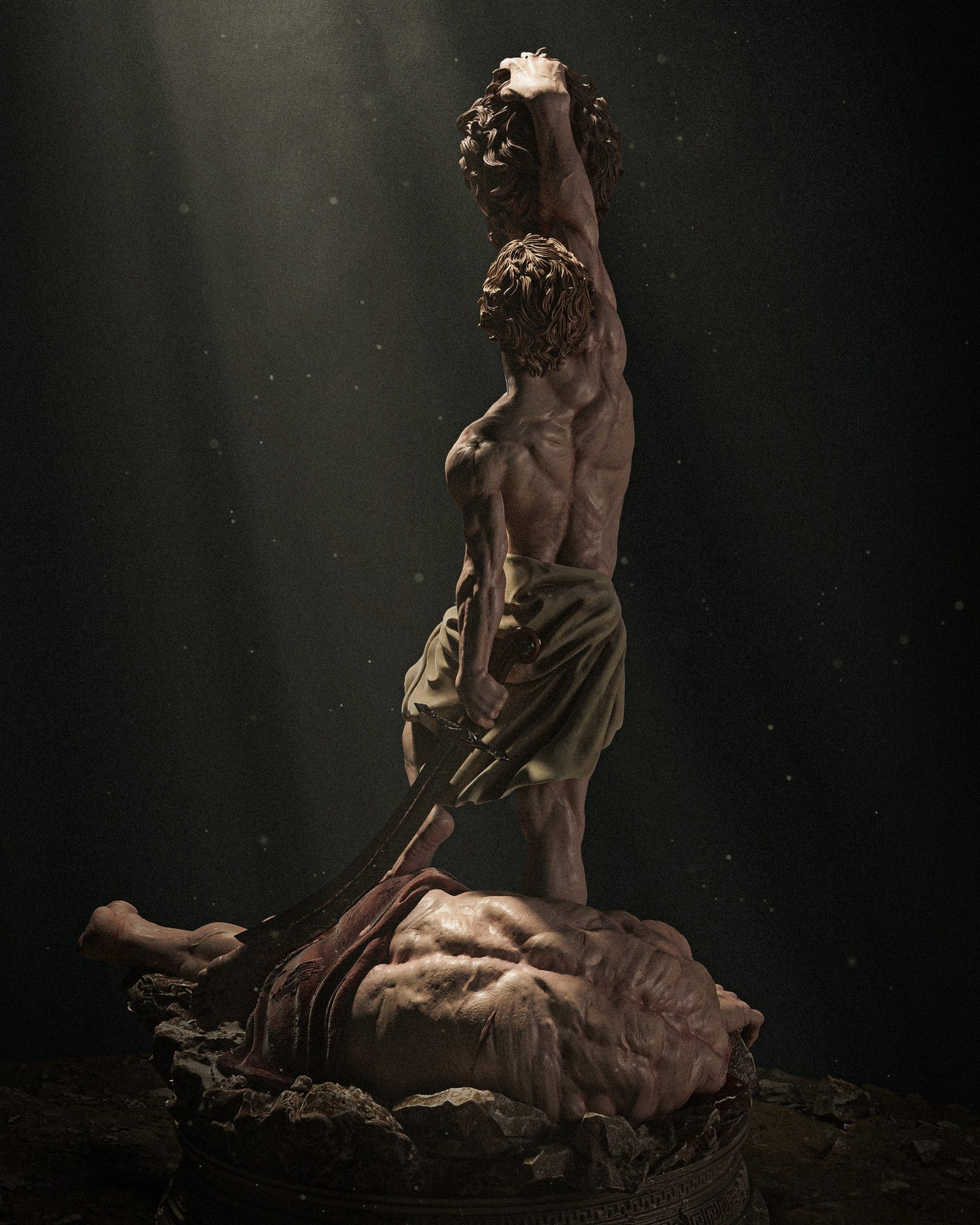 David and Goliath — studio render 4