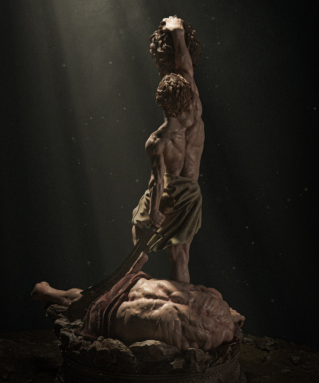David and Goliath — studio render 4