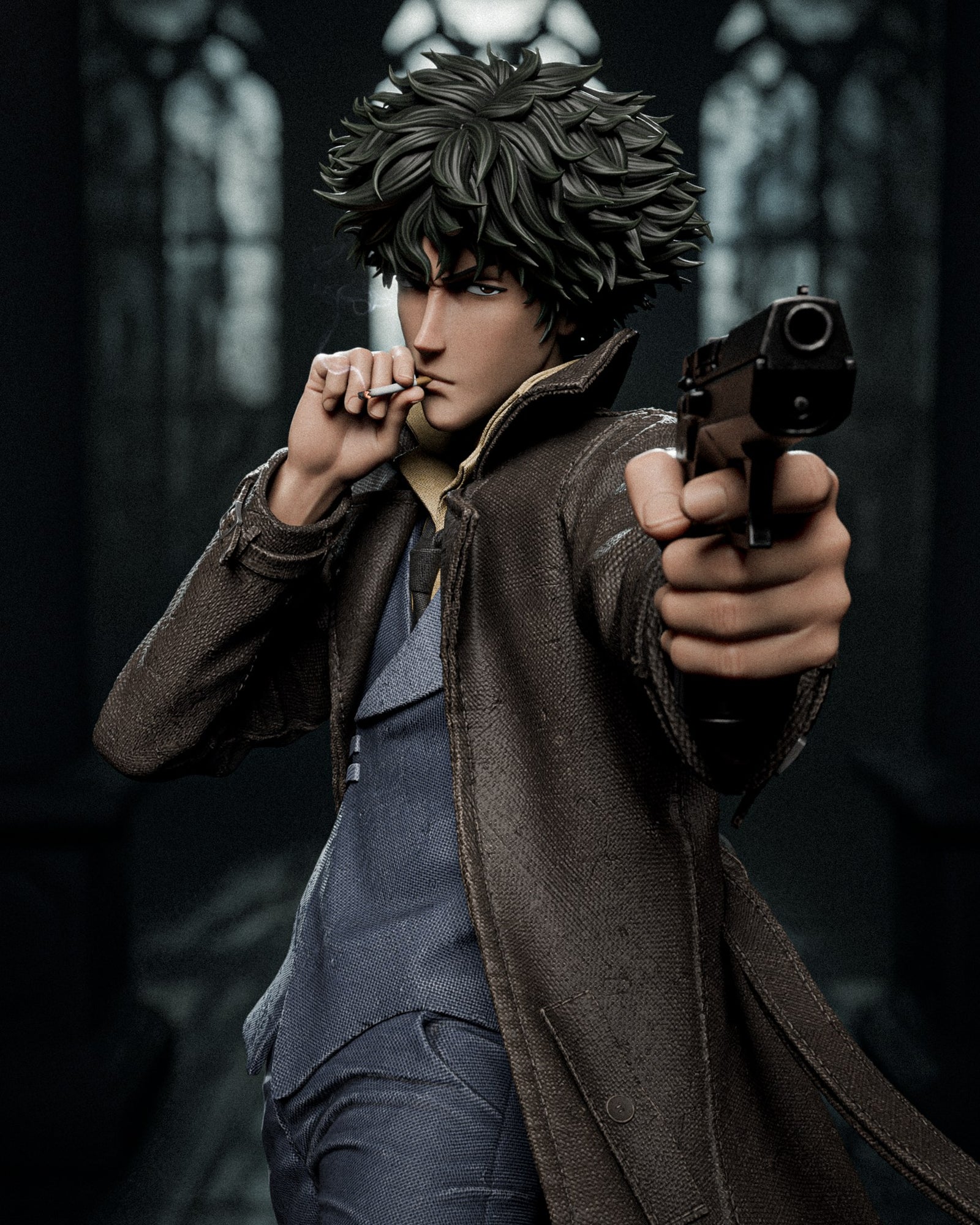Spike Spiegel (Cowboy Bebop) resin figure by CA 3D Studios — studio render 1