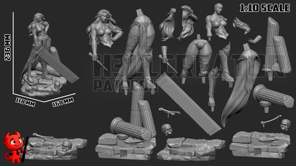Wonder Woman (DC) resin figure by h3LLcreator — studio render 10