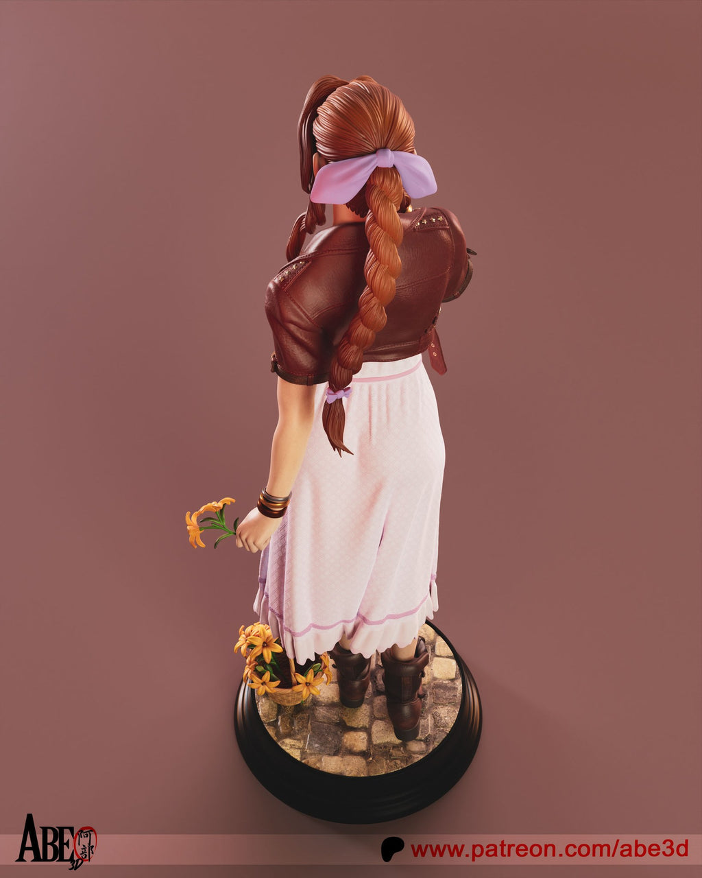 Aerith Gainsborough (Final Fantasy) resin figure by Abe3D — studio render 8