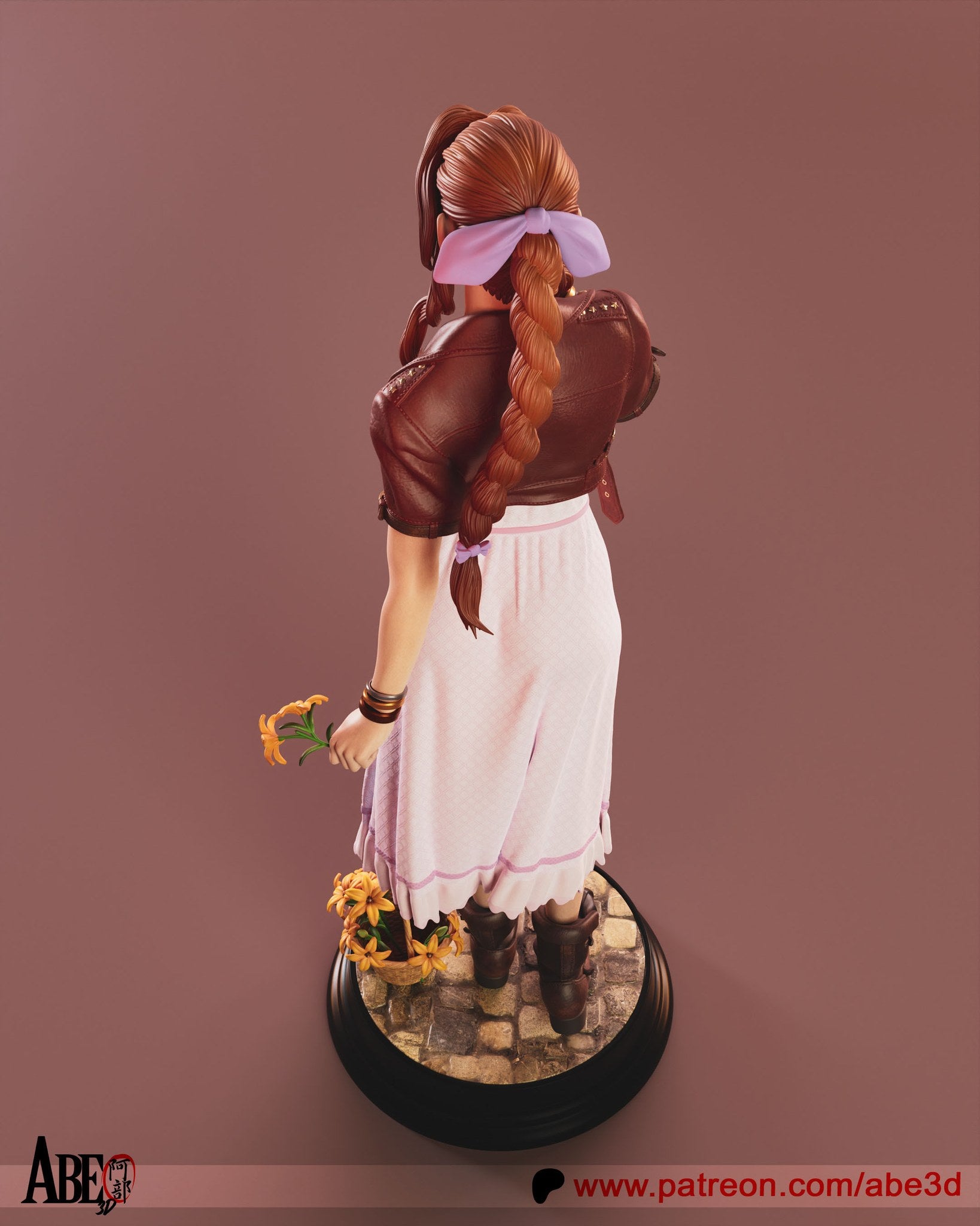 Aerith Gainsborough (Final Fantasy) resin figure by Abe3D — studio render 8