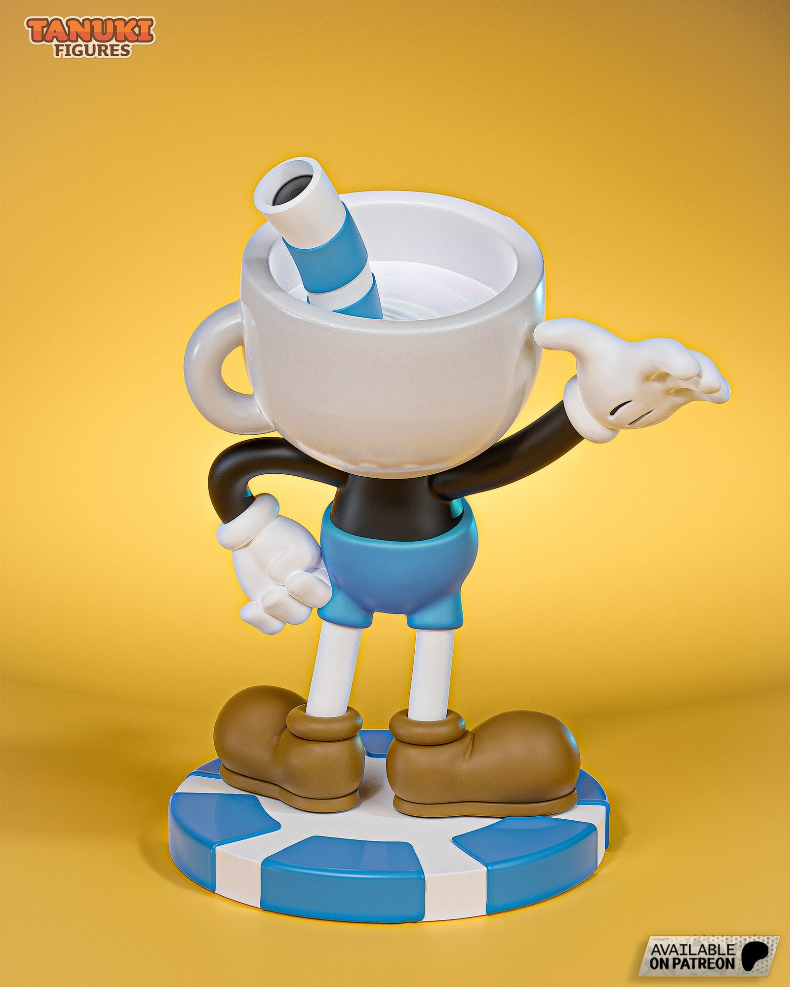 Mugman (Cuphead) resin figure by Tanuki Figures — studio render 3