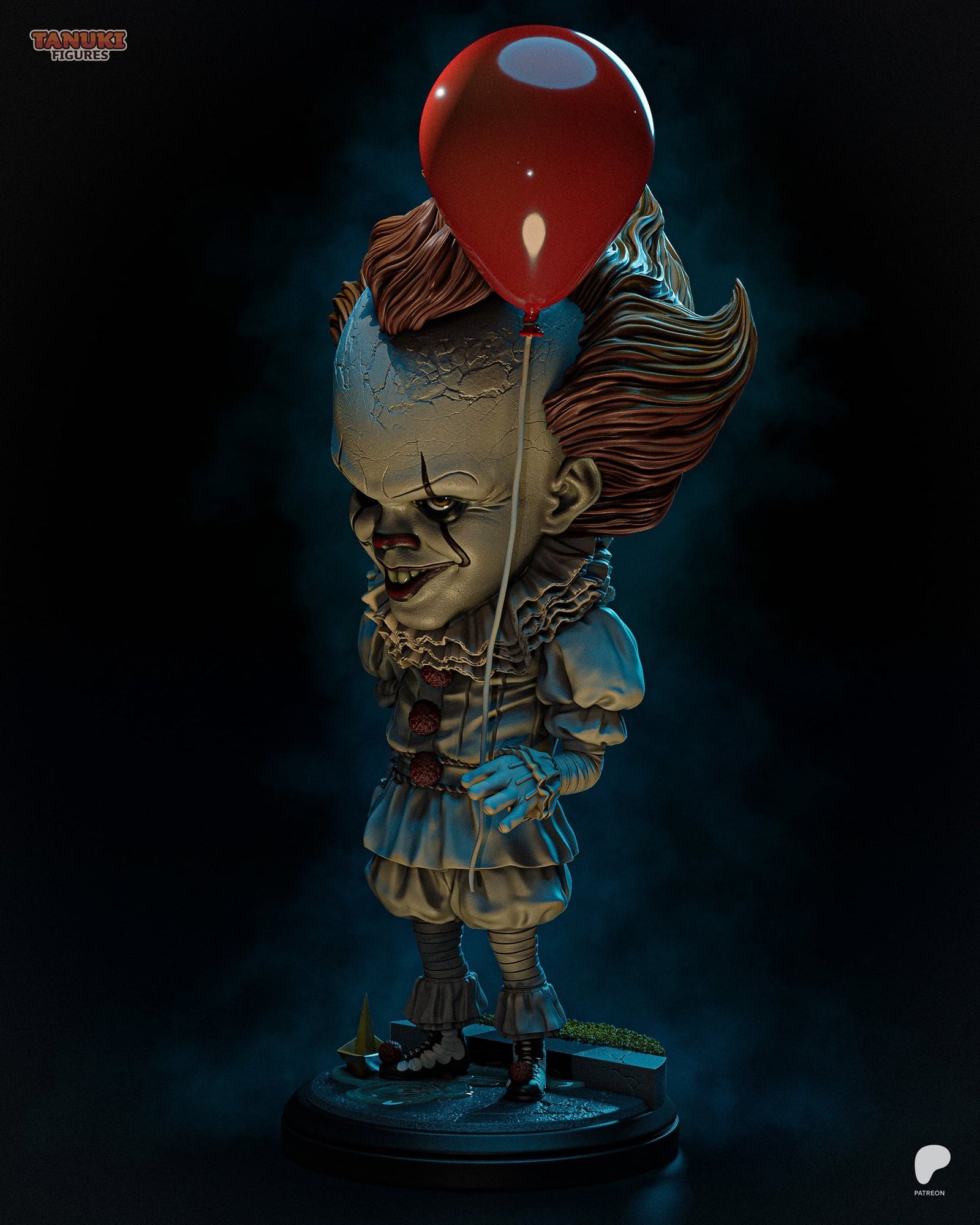 Pennywise (It) resin figure by Tanuki Figures — studio render 3