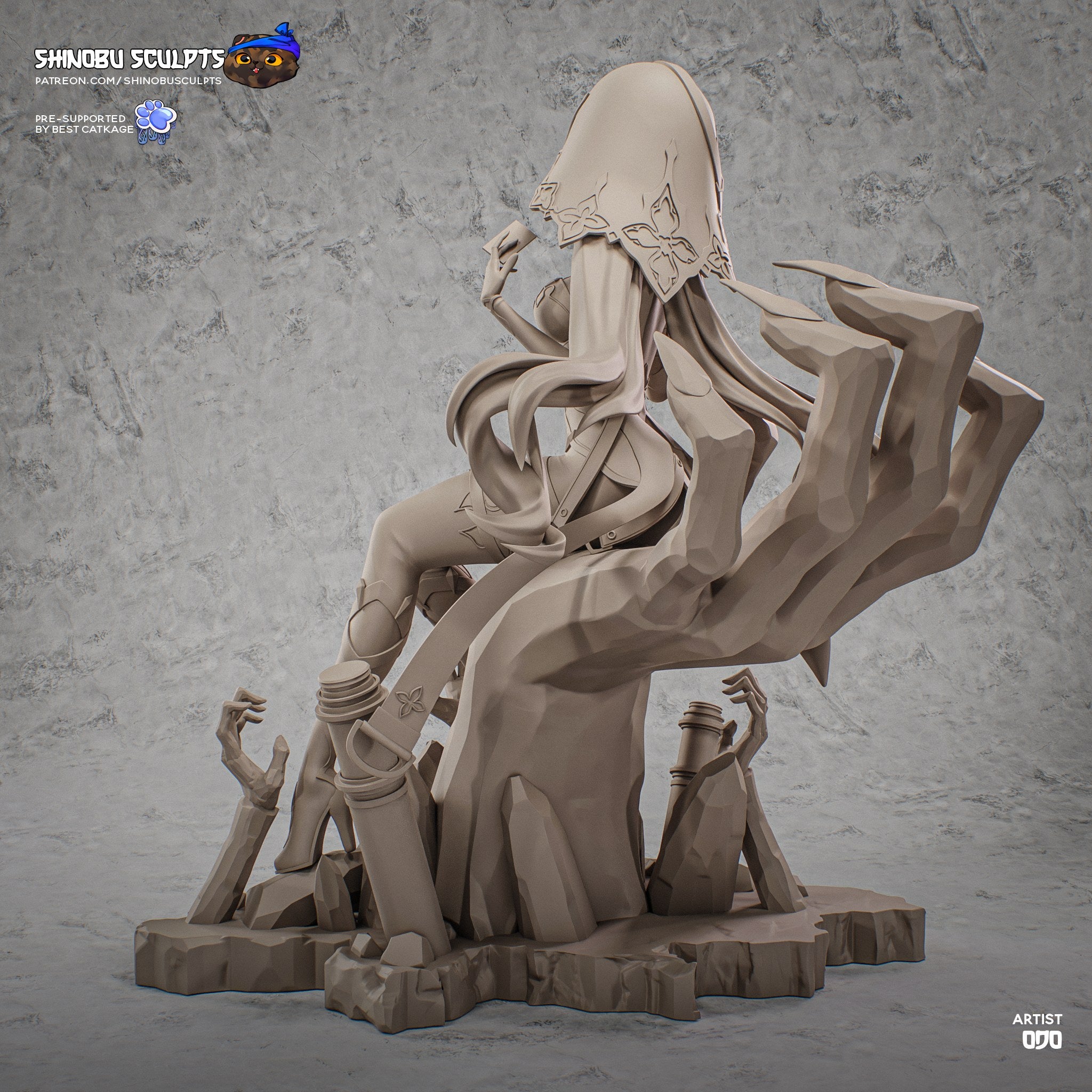 Black Swan (Honkai Star Rail) resin figure by Shinobu Sculpts — studio render 5