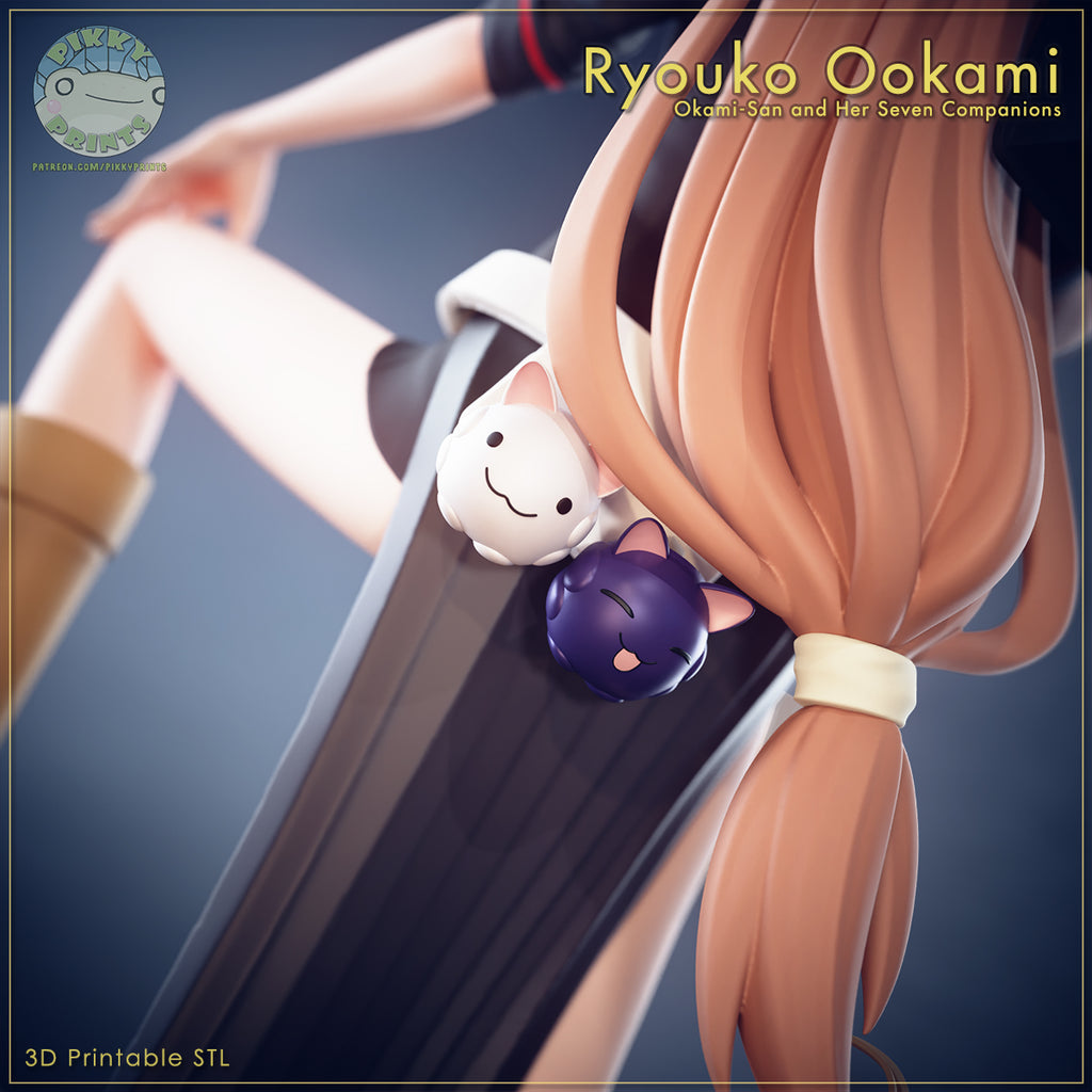 Ryouko Ookami (Okami-san and Her Seven Companions) resin figure by PikkyPrints — studio render 5