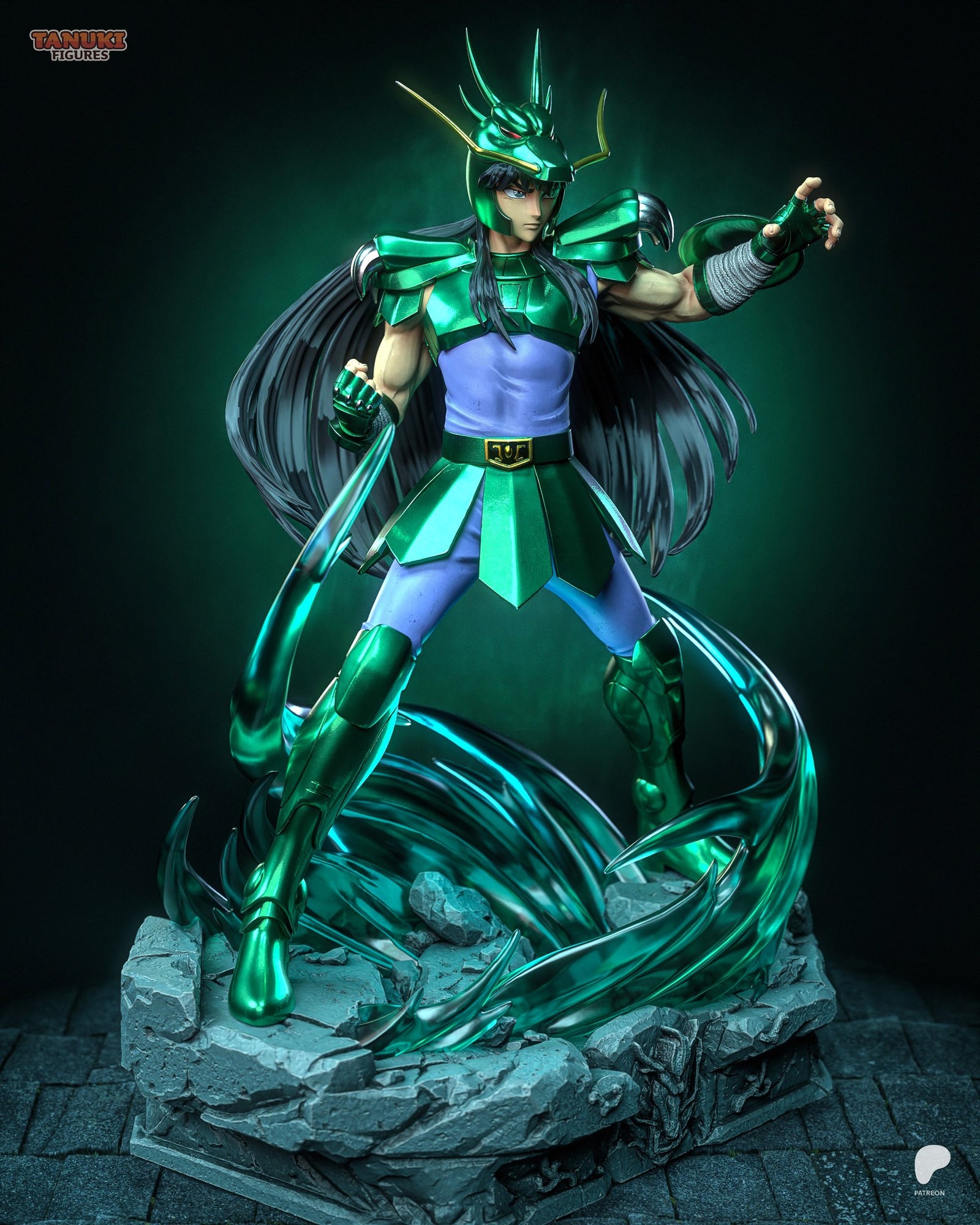 Shiryu (Saint Seiya) resin figure by Tanuki Figures — studio render 2