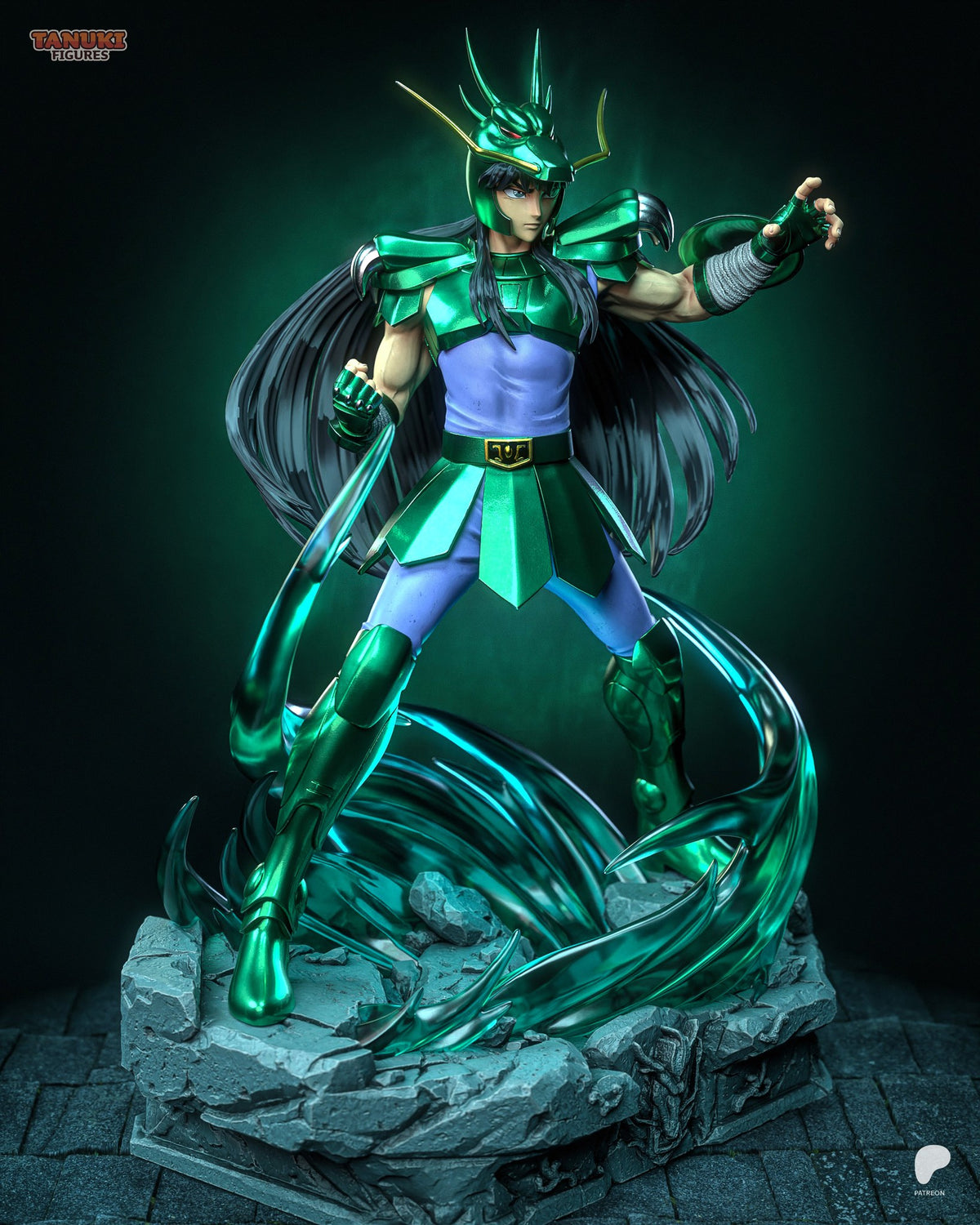 Shiryu (Saint Seiya) resin figure by Tanuki Figures — studio render 2