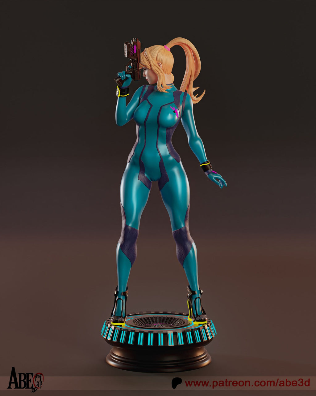 Samus Aran (Metroid) resin figure by Abe3D — studio render 2