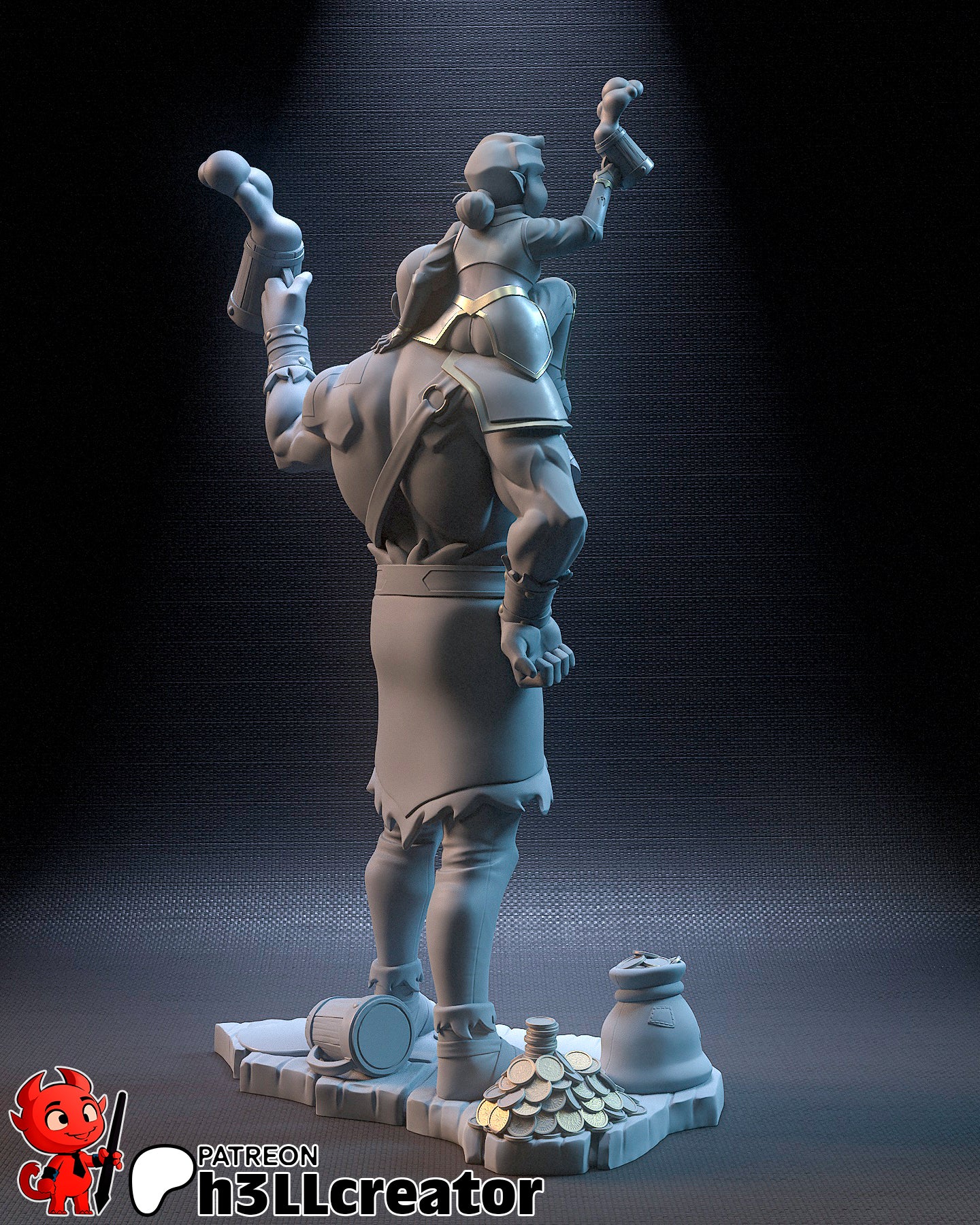 Grog and Pike (Critical Role) resin figure by h3LLcreator — studio render 8