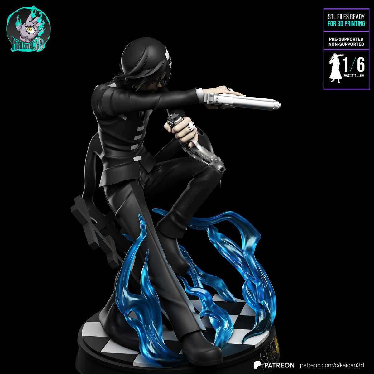 Death the Kid (Soul Eater) resin figure by Kaidan 3D — studio render 5