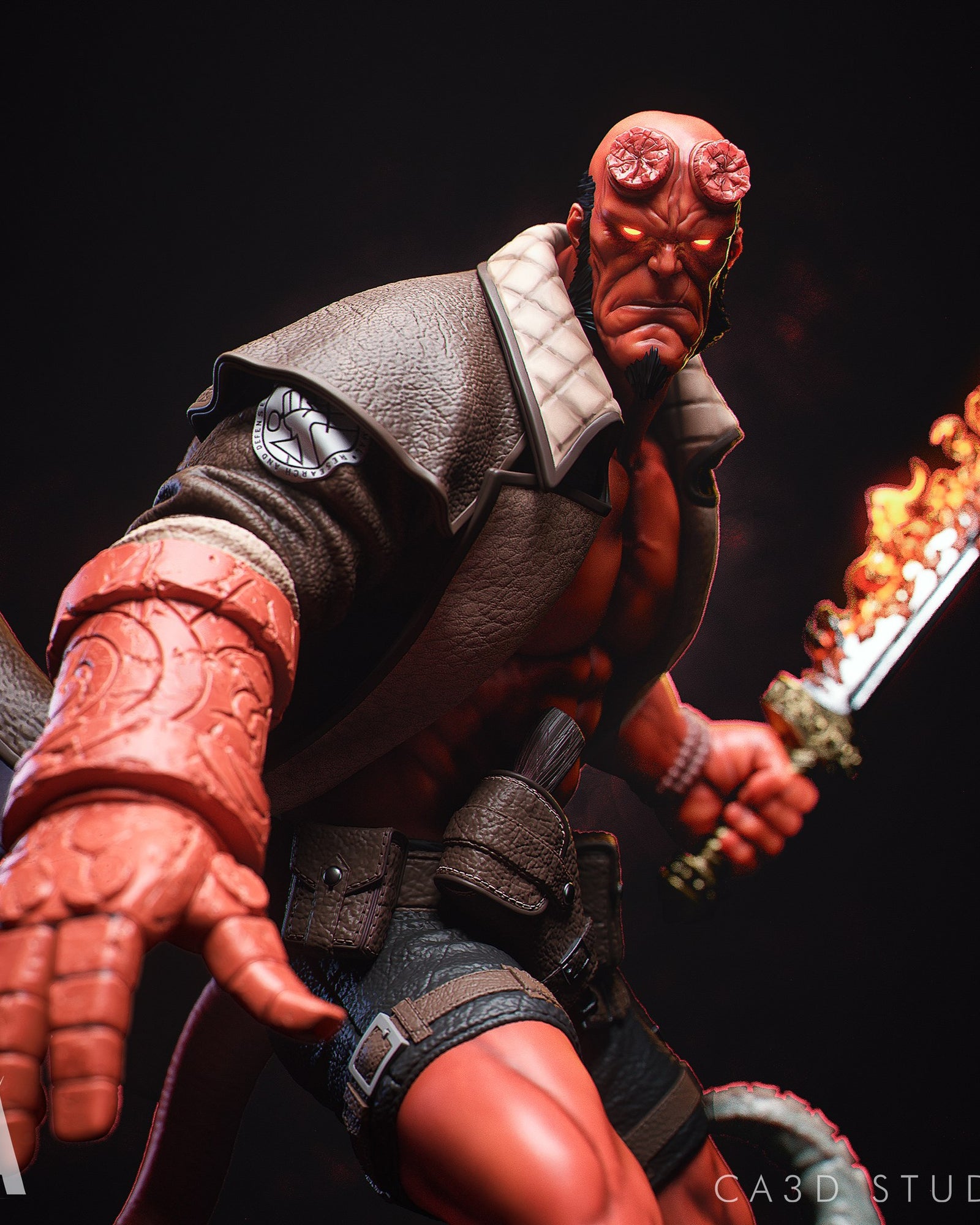 Hellboy resin figure by CA 3D Studios — studio preview 1