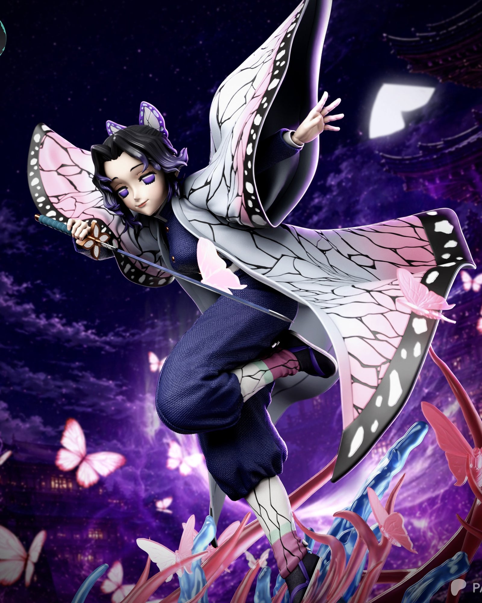Shinobu Kocho (Demon Slayer) resin figure by Kaidan 3D — studio render 2