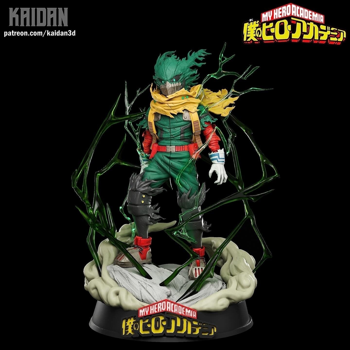 Dark Deku (My Hero Academia) resin figure by Kaidan 3D — studio render 2