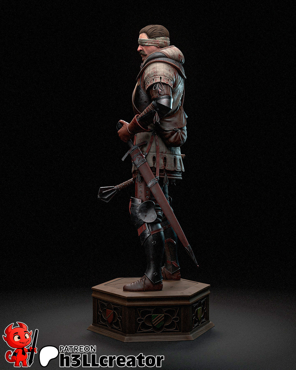 Jan Zizka (Kingdom Come Deliverance) resin figure by h3LLcreator — studio render 11