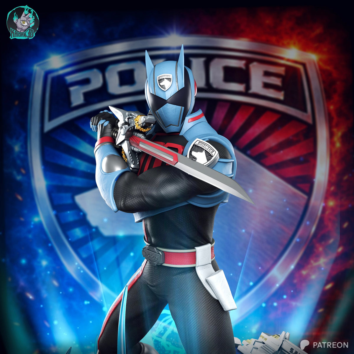 Shadow Ranger (Power Rangers) resin figure by Kaidan 3D — studio render 1