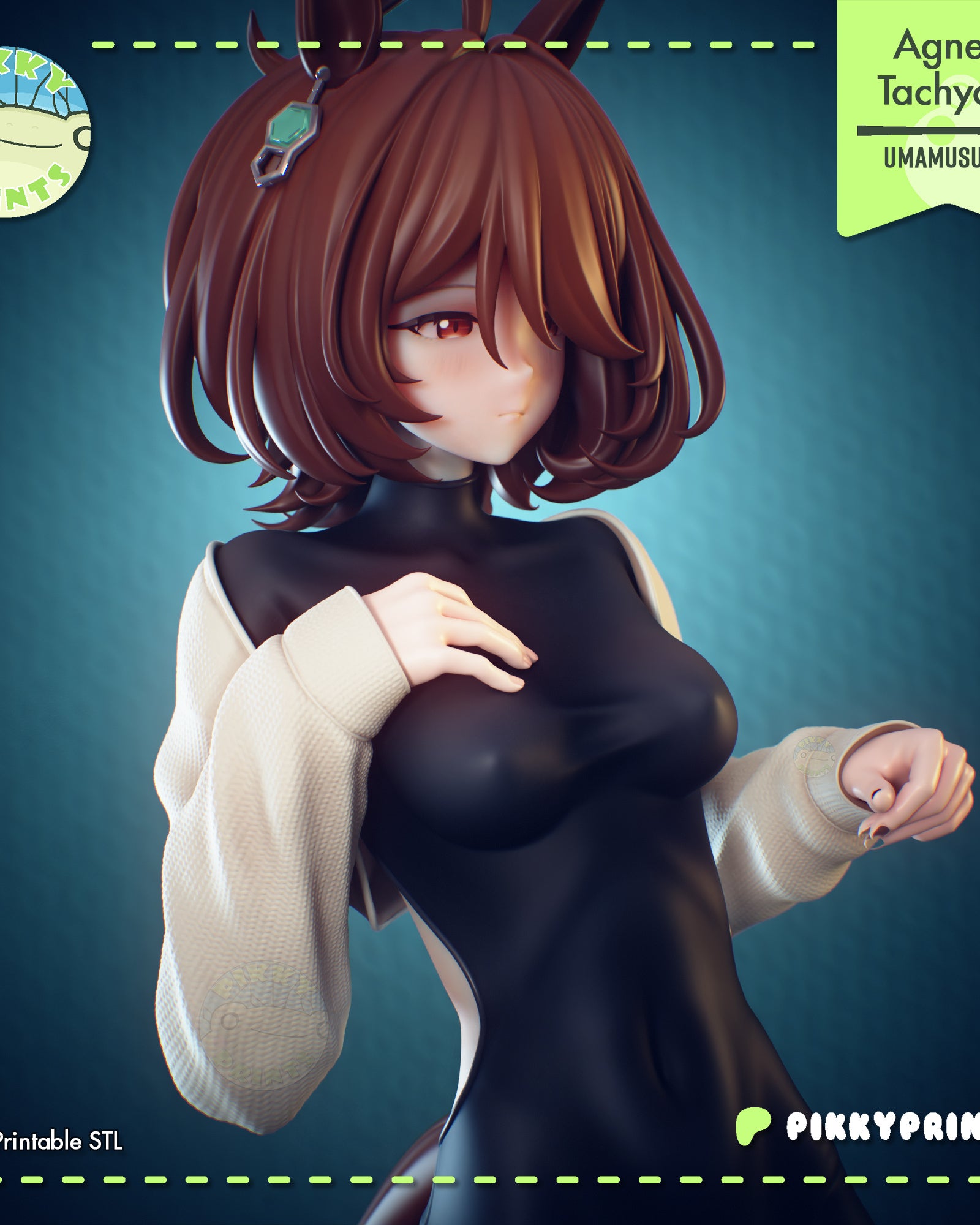 Agnes Tachyon (Umamusume) resin figure by PikkyPrints — studio render 1