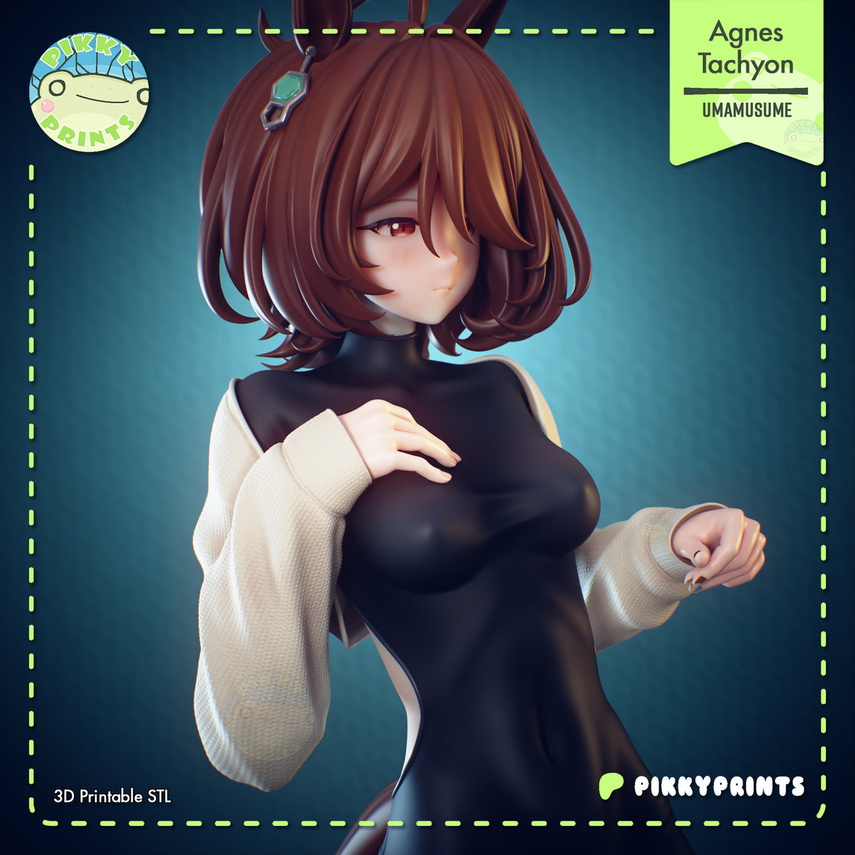 Agnes Tachyon (Umamusume) resin figure by PikkyPrints — studio render 1
