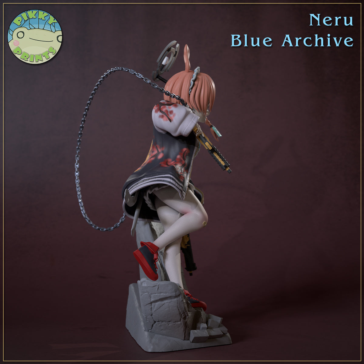 Mikamo Neru (Blue Archive) resin figure by PikkyPrints — studio render 5
