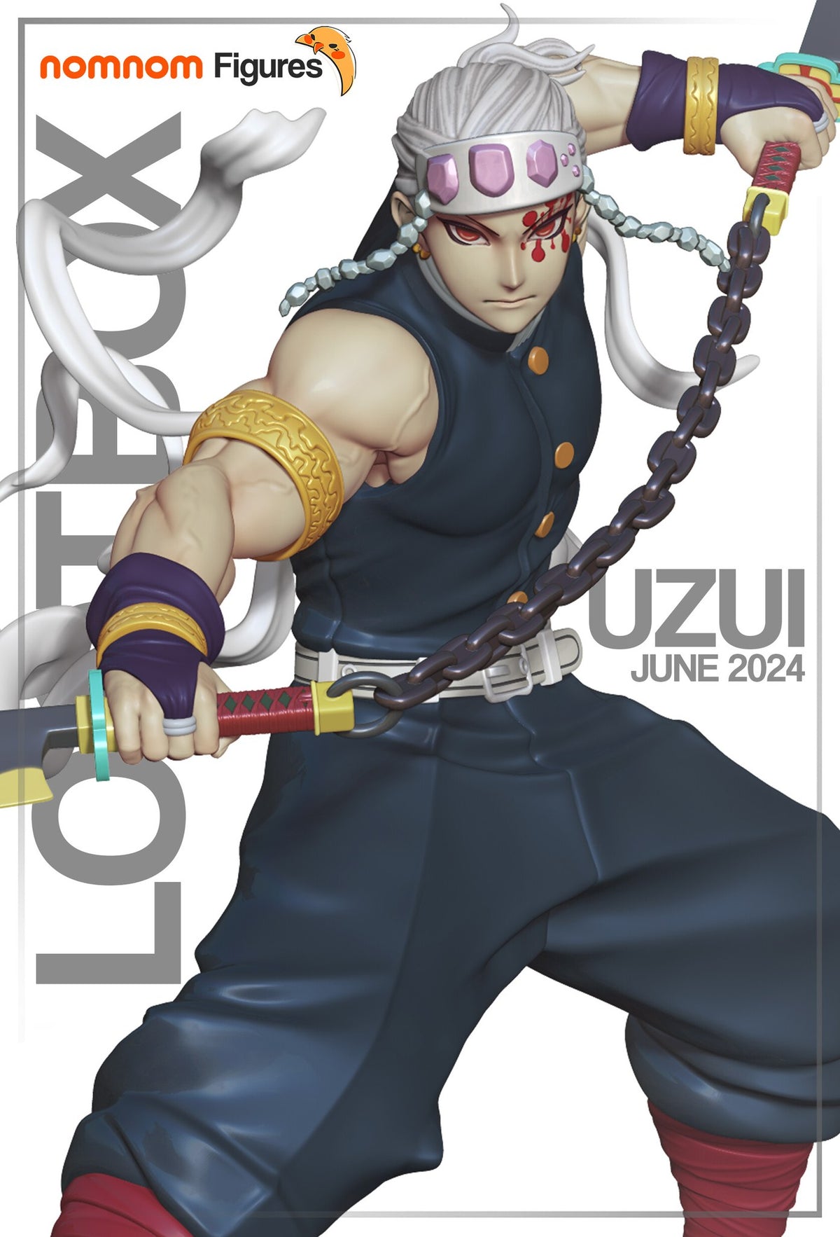 Tengen Uzui Demon Slayer resin figure by NomNom Figures — studio preview 1