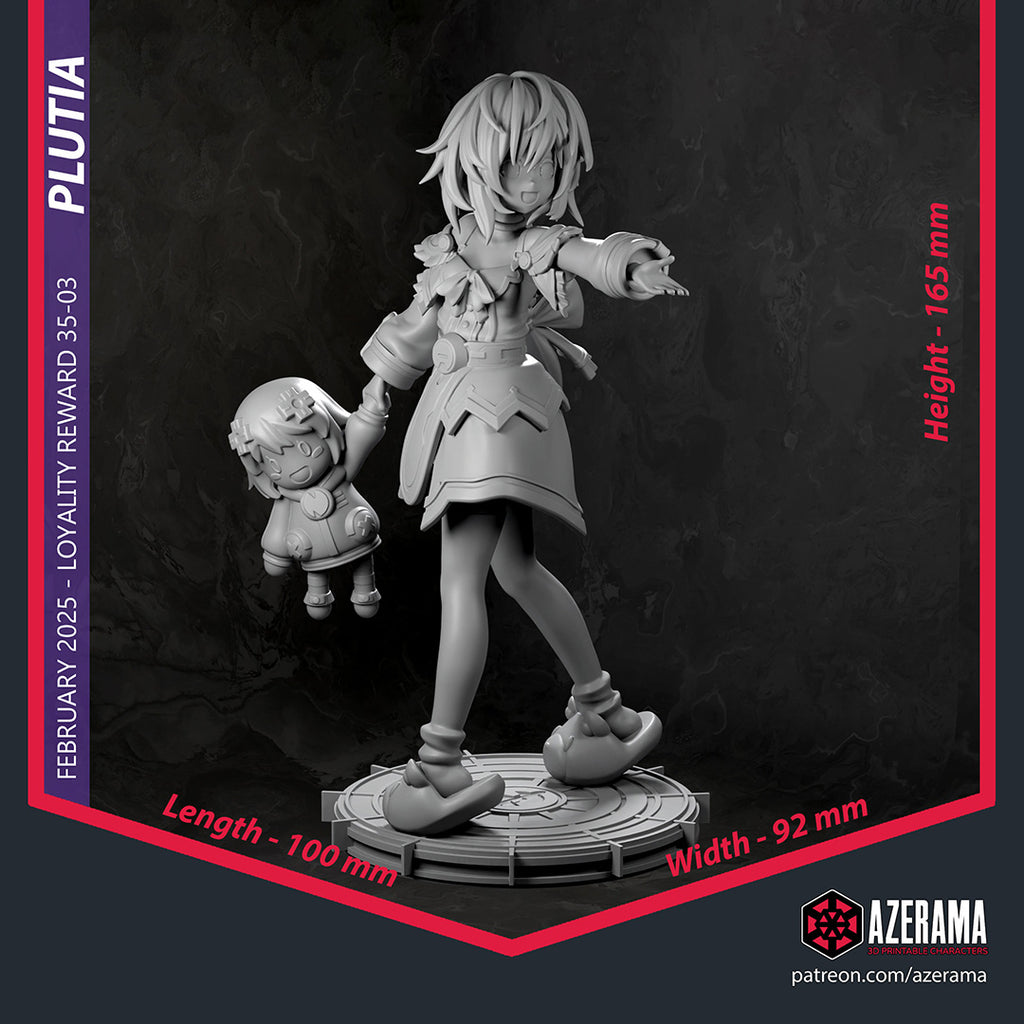 Plutia (Hyperdimension Neptunia) resin figure by Azerama — studio render 4
