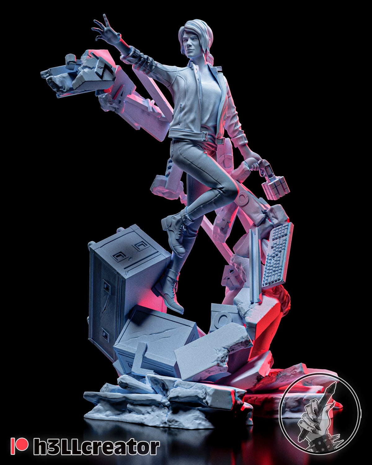 Jesse Faden (Control) resin figure by h3LLcreator — studio render 2