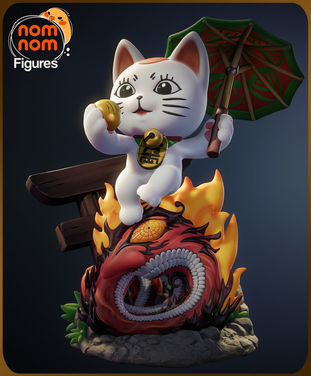 Turbo Granny Cat Dandadan Chibi resin figure by NomNom Figures — studio preview 1
