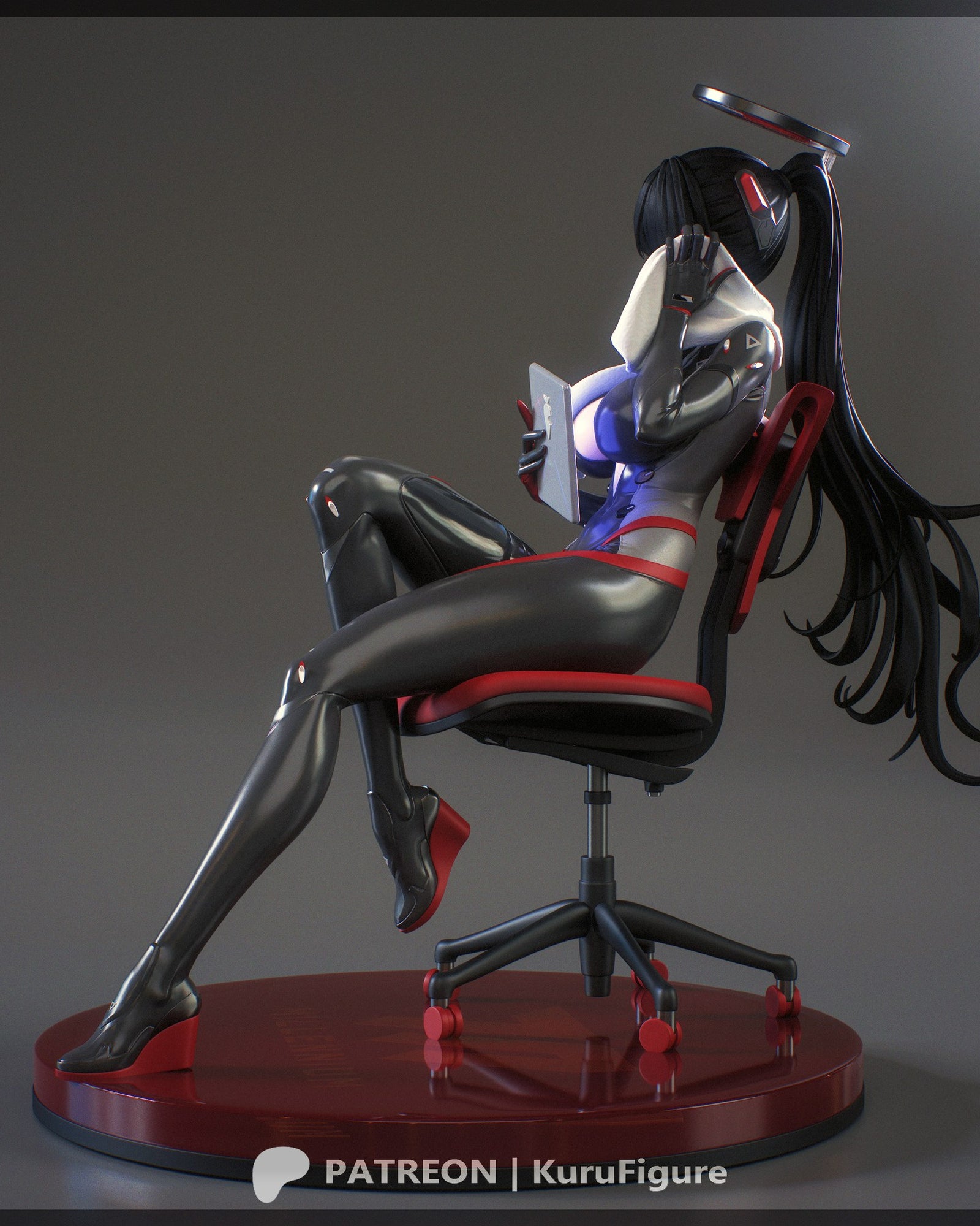 Rio Tsukatsuki (Blue Archive) resin figure by Kuru Figures — studio render 2