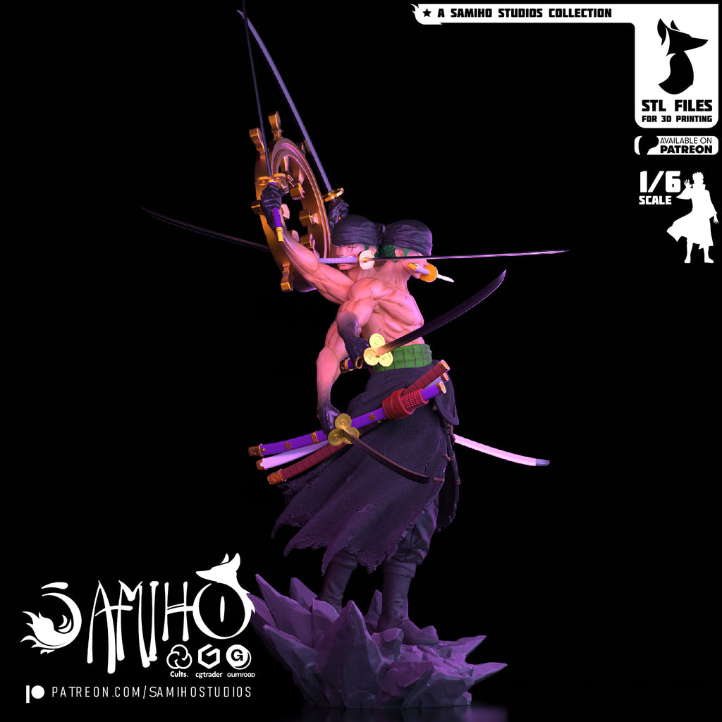 Roronoa Zoro One Piece resin figure by Samiho Studios — studio preview