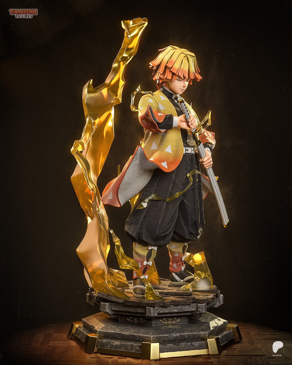 Zenitsu Agatsuma (Demon Slayer) resin figure by Tanuki Figures — studio render 7